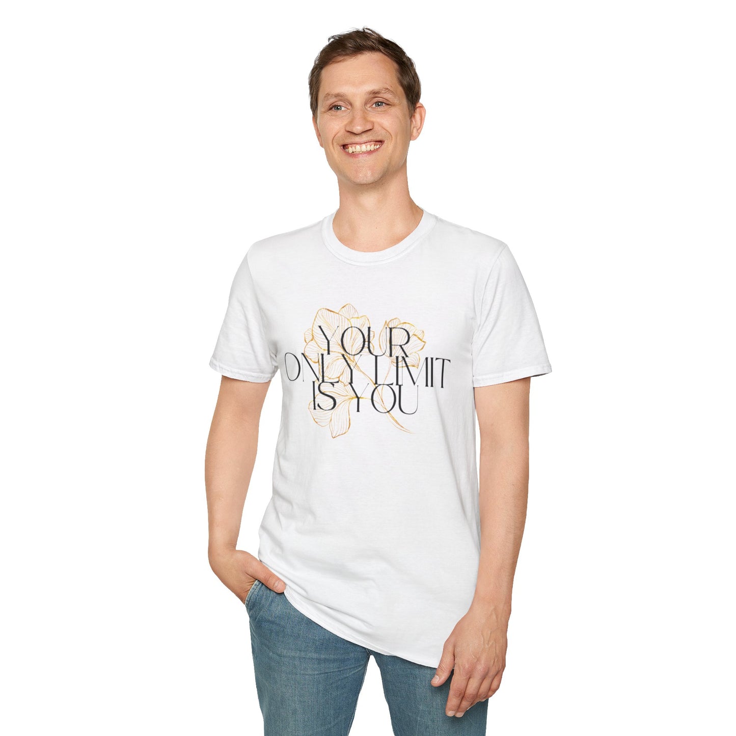 Inspirational Floral T-Shirt - 'Your Only Limit is You'