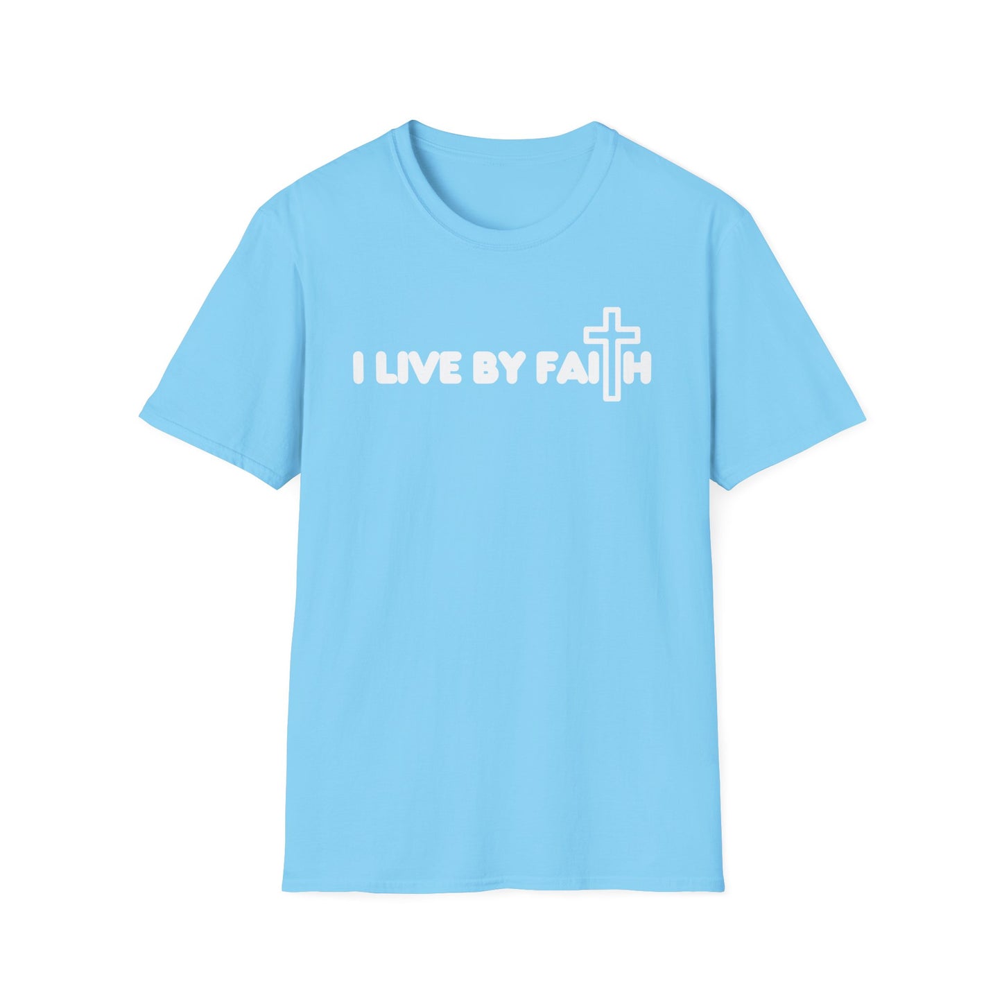 I Live By Faith Unisex Softstyle T-Shirt - Inspirational Christian Tee