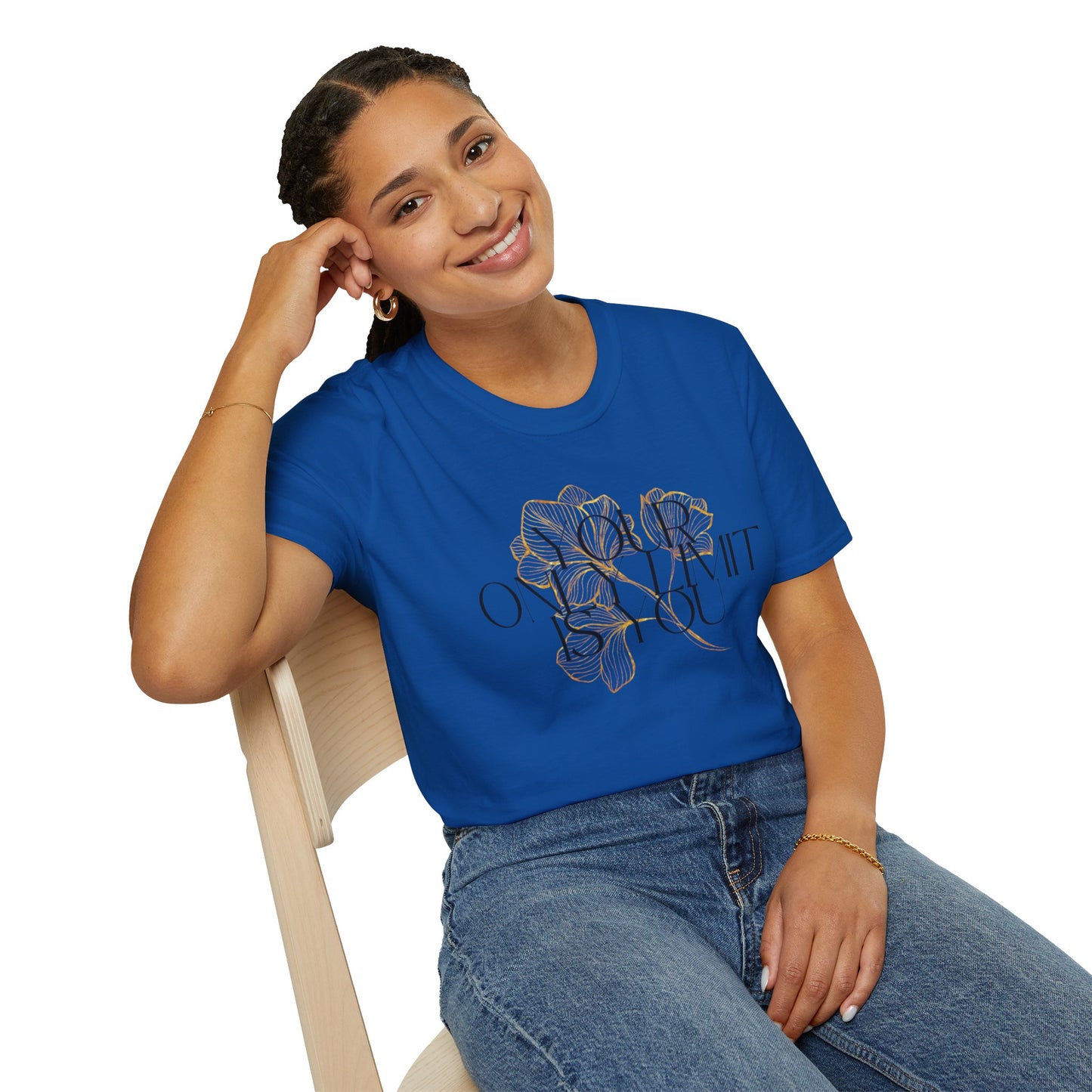 Inspirational Floral T-Shirt - 'Your Only Limit is You'
