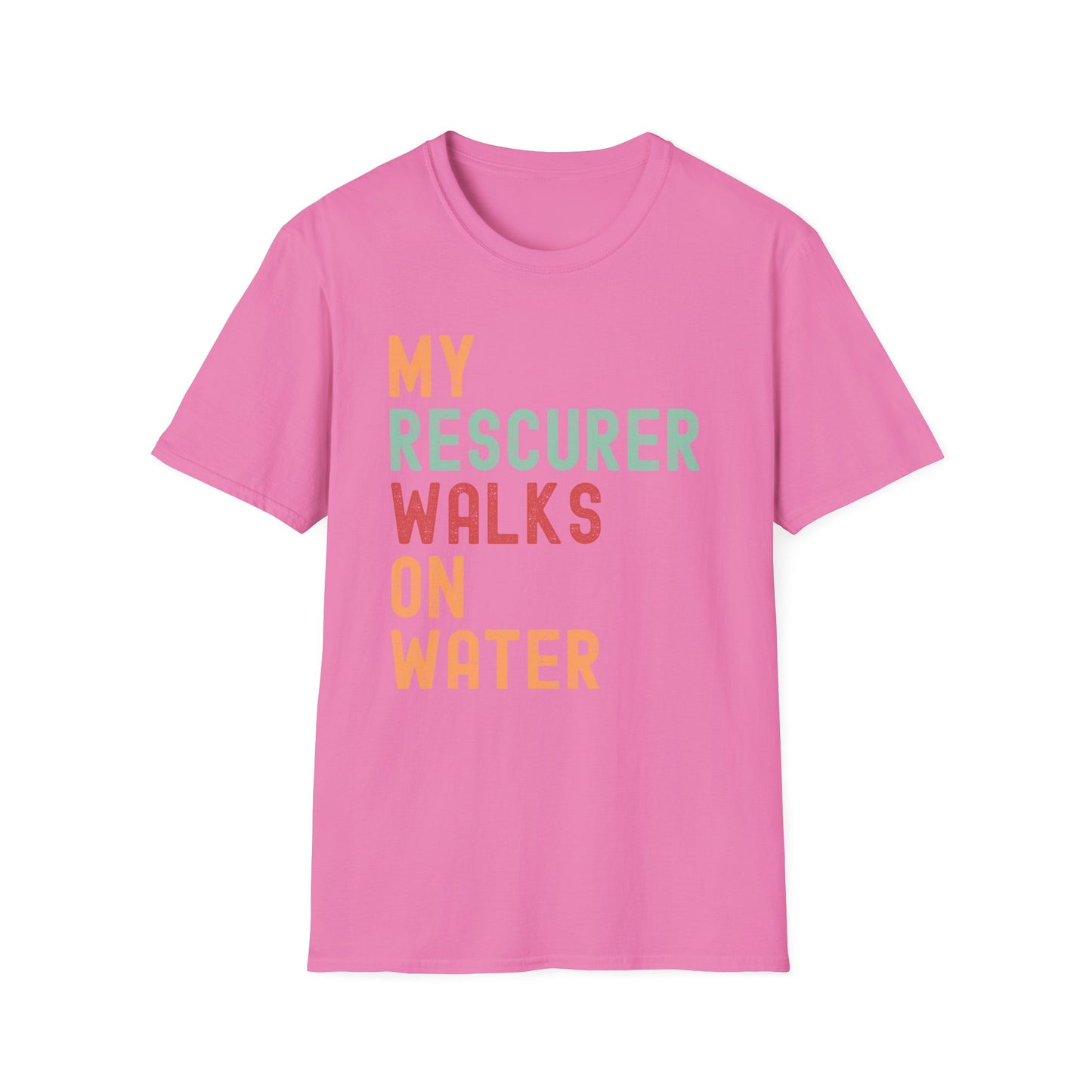 Inspirational Unisex T-Shirt - 'My Rescuer Walks on Water'