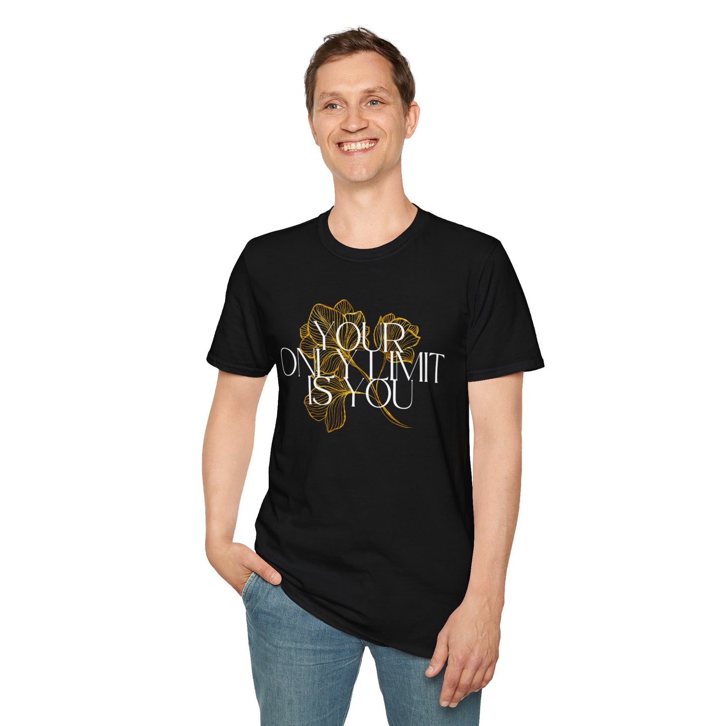 Inspirational Floral T-Shirt - 'Your Only Limit is You'