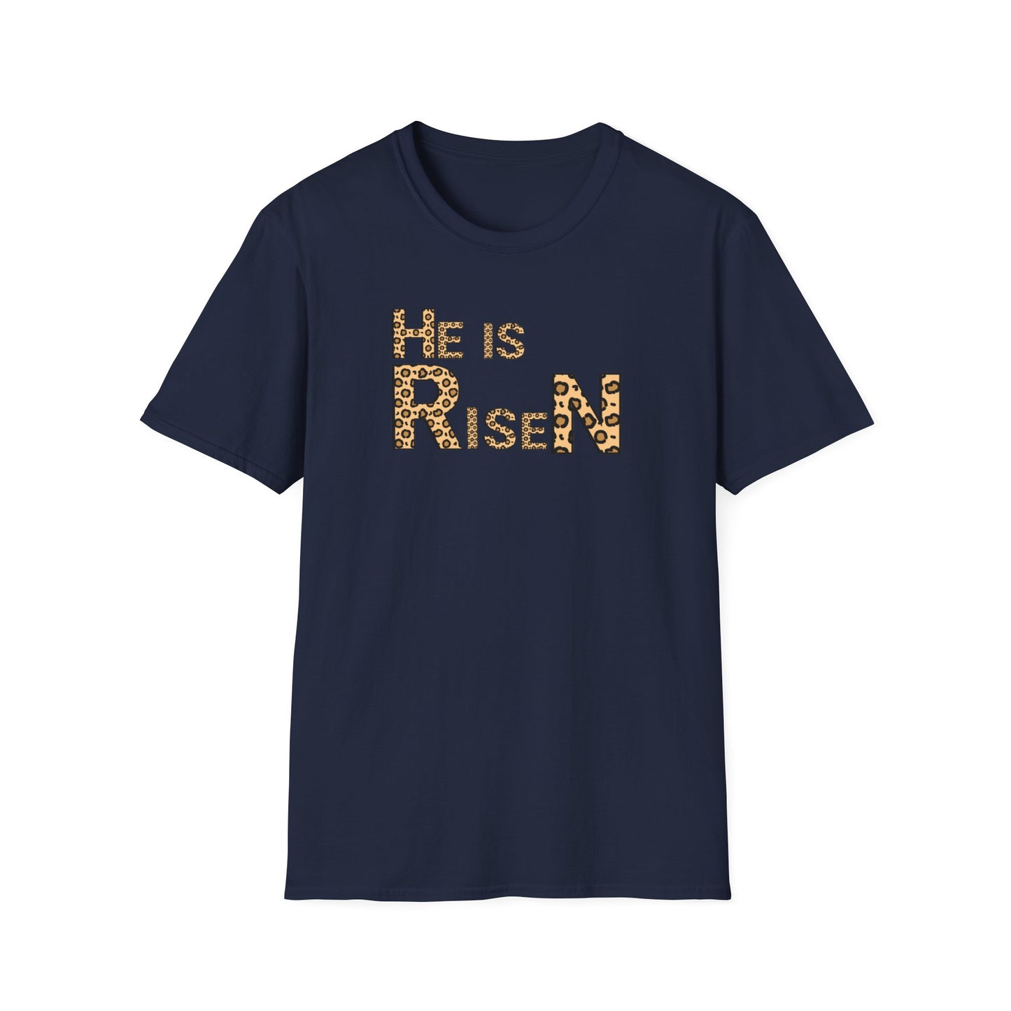 He is Risen Leopard Print Unisex T-Shirt - Perfect Easter Celebration Wear