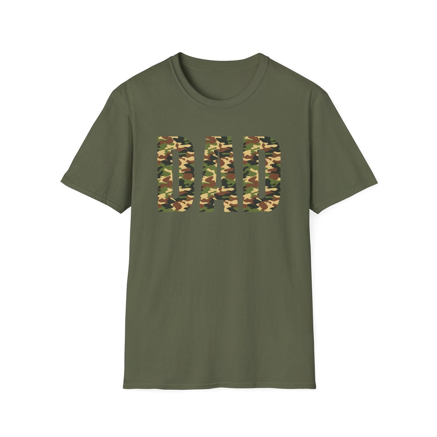 Camo Dad T-Shirt | Unisex Softstyle Tee for Father's Day & Casual Wear