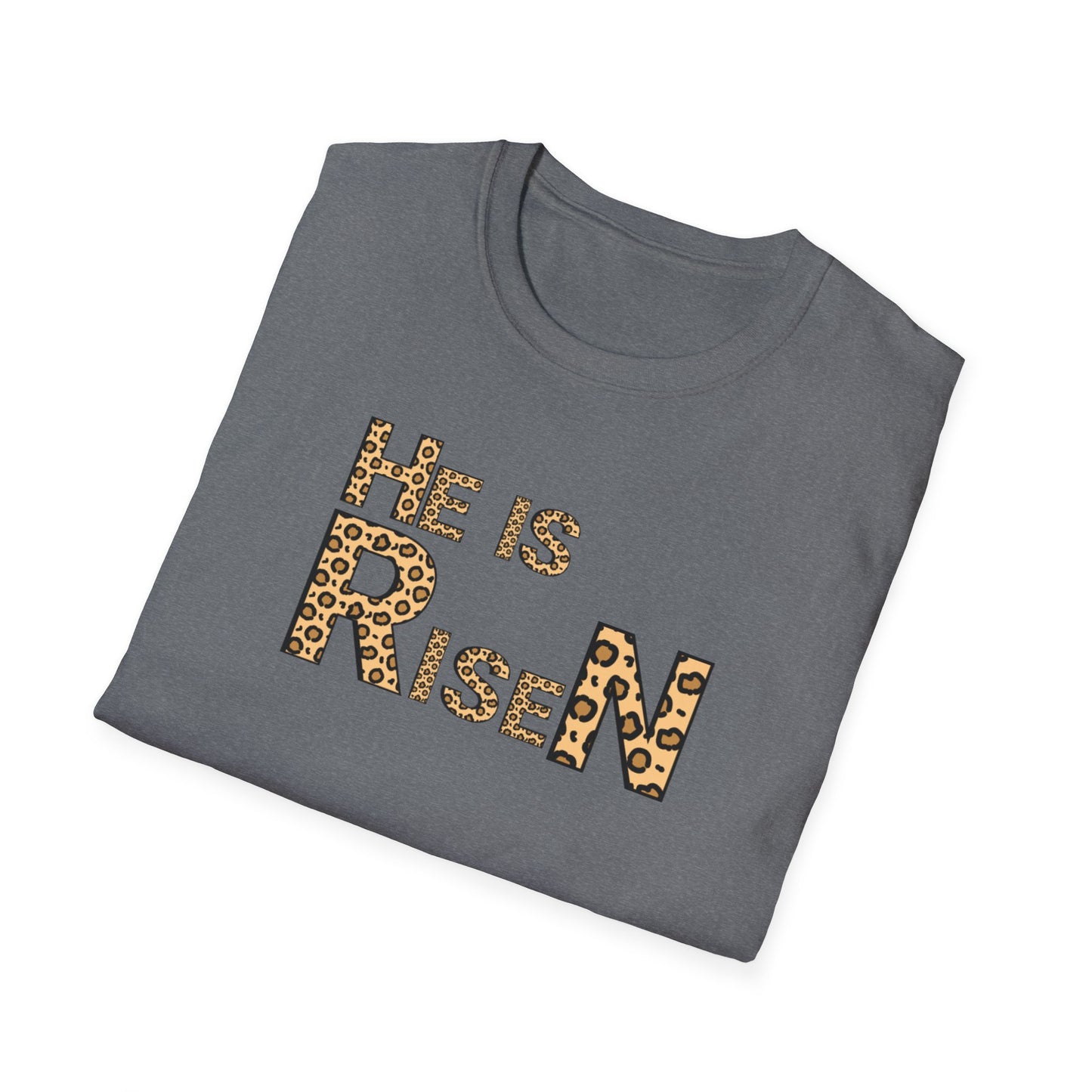 He is Risen Leopard Print Unisex T-Shirt - Perfect Easter Celebration Wear