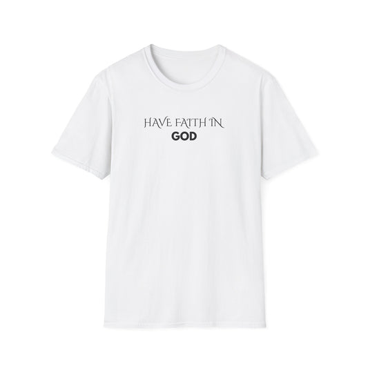 Unisex Softstyle T-Shirt with "Have Faith in God" Print, Inspirational Tee, Faith-Based Apparel, Everyday Casual, Birthday Gift, [...]