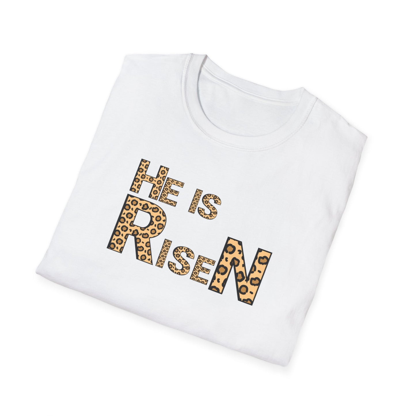He is Risen Leopard Print Unisex T-Shirt - Perfect Easter Celebration Wear