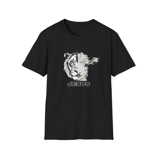 Jesus Lion and Lamb T-Shirt | Unisex Softstyle Tee, Christian Faith Shirt, Inspirational Gift, Religious Apparel, Unique Graphic Top