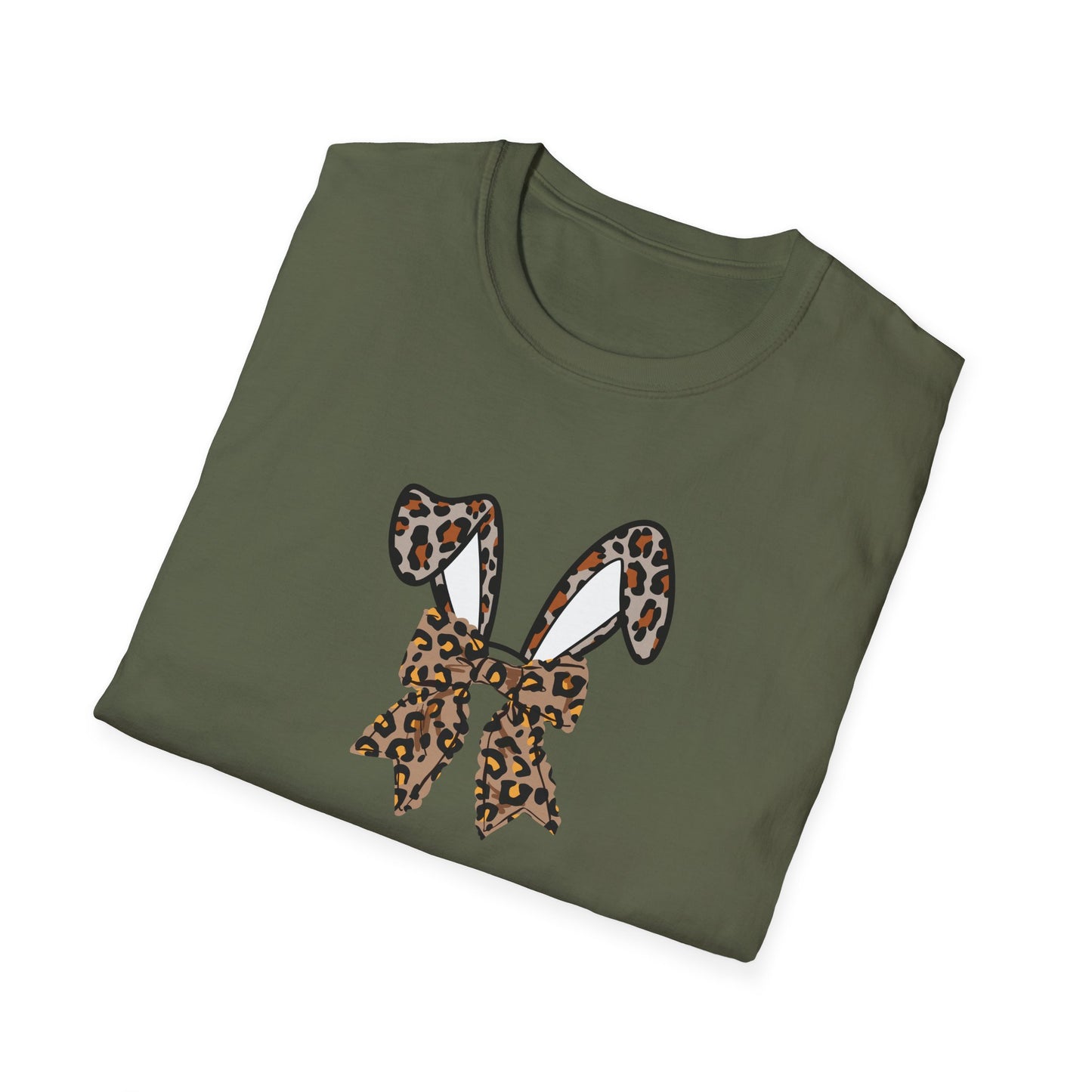 Leopard Print Bunny Ears T-Shirt - Unisex Softstyle Tee
