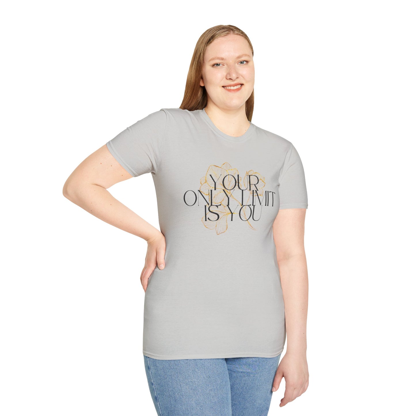 Inspirational Floral T-Shirt - 'Your Only Limit is You'
