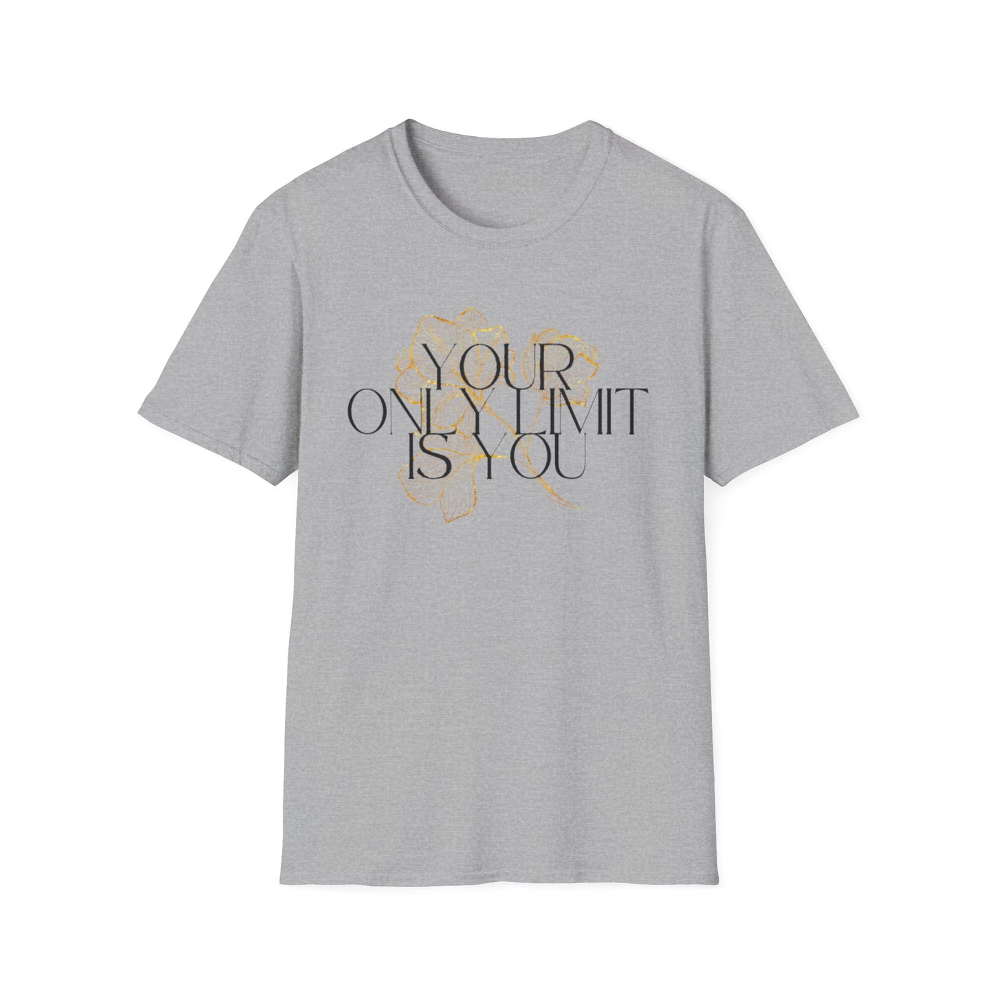 Inspirational Floral T-Shirt - 'Your Only Limit is You'