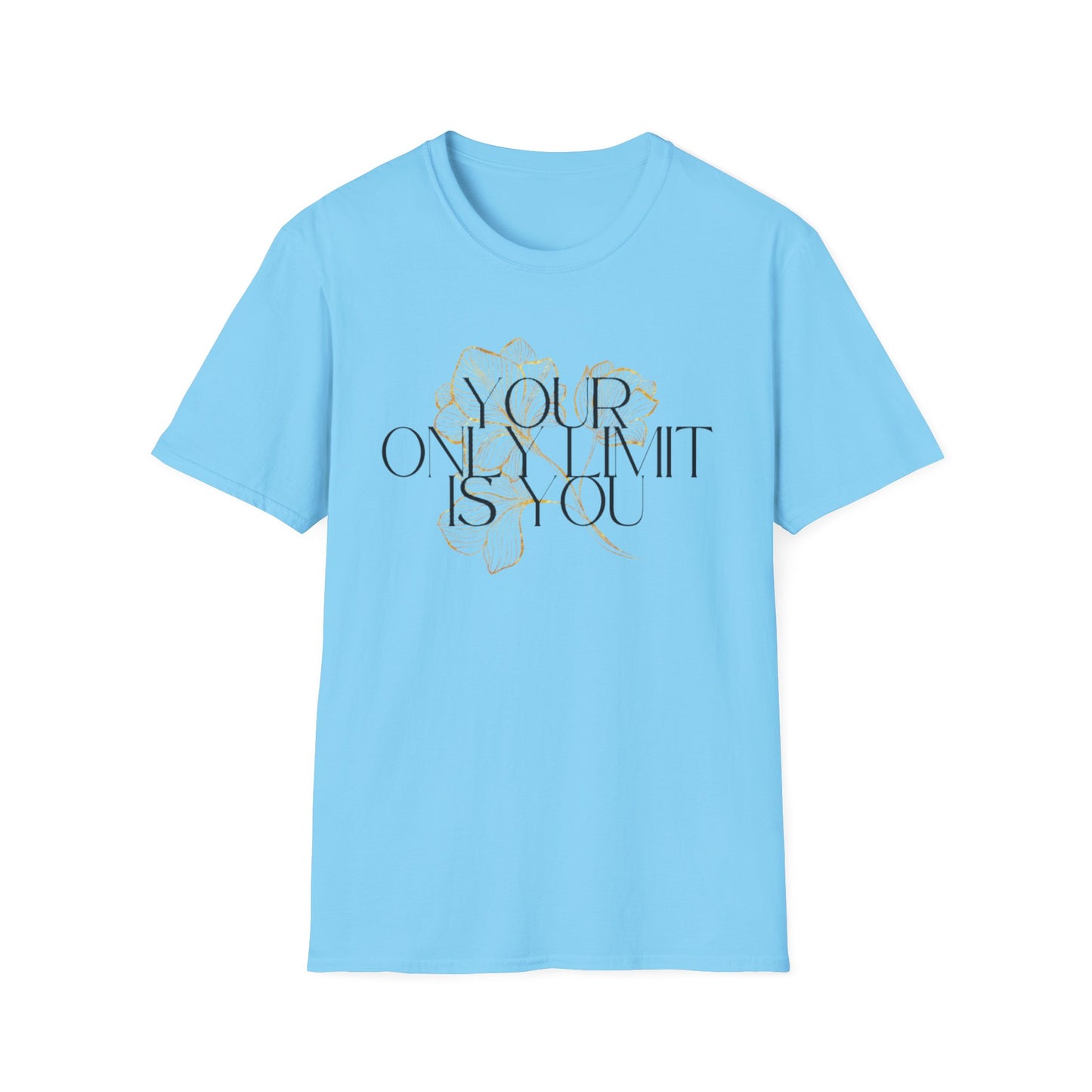 Inspirational Floral T-Shirt - 'Your Only Limit is You'