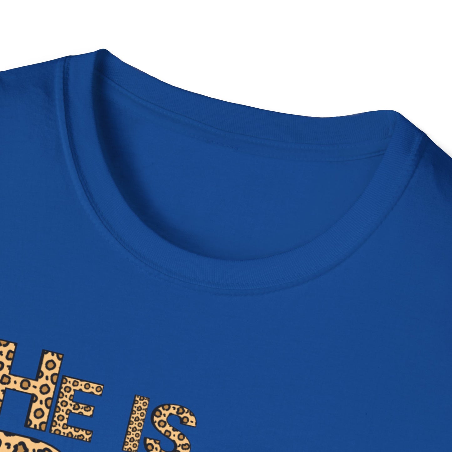 He is Risen Leopard Print Unisex T-Shirt - Perfect Easter Celebration Wear