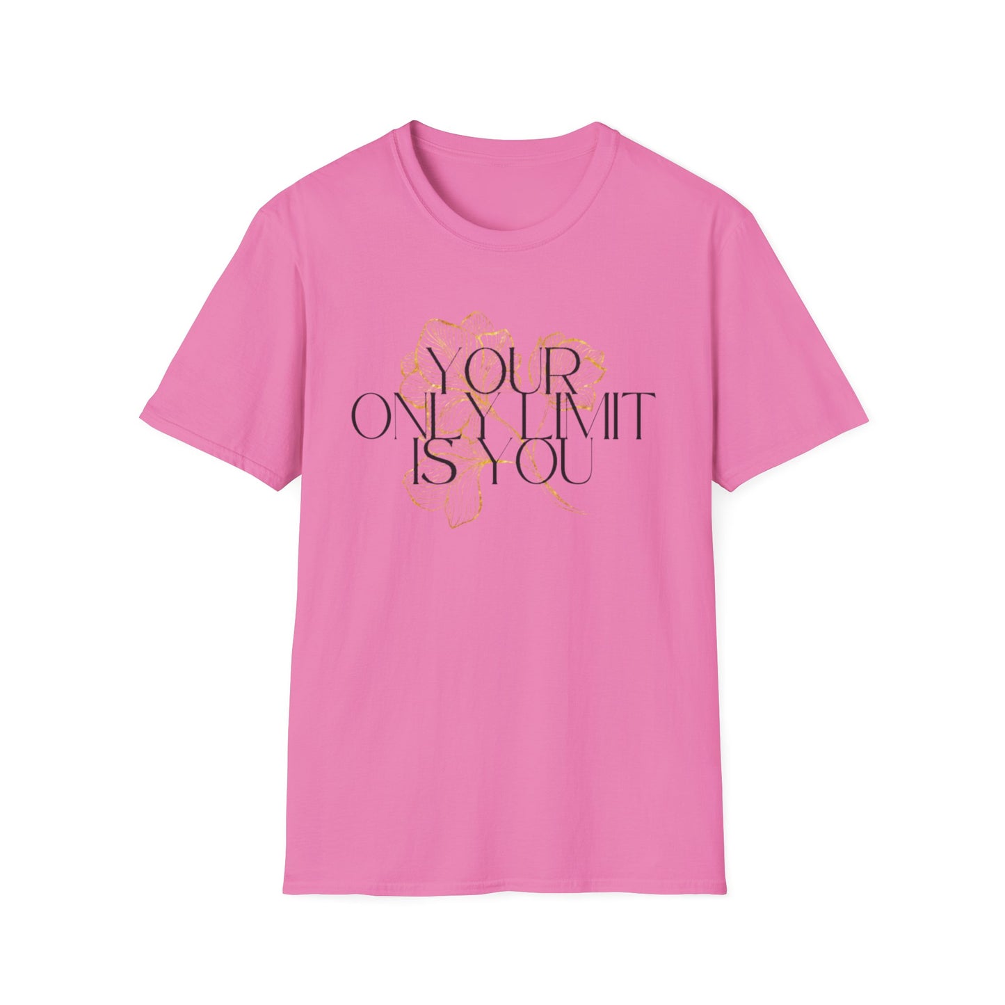 Inspirational Floral T-Shirt - 'Your Only Limit is You'