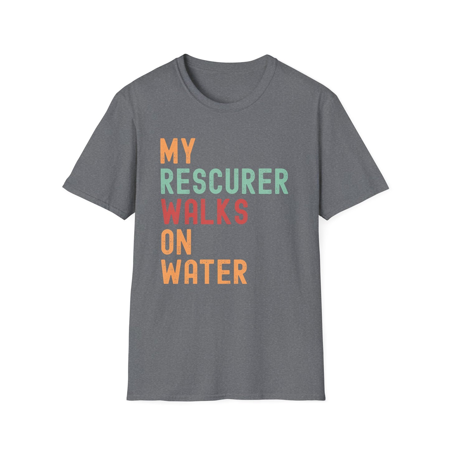 Inspirational Unisex T-Shirt - 'My Rescuer Walks on Water'