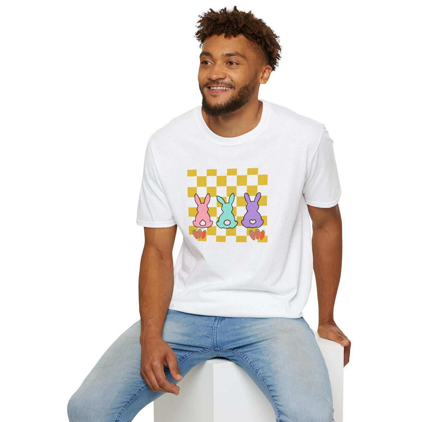 Spring Bunny Vibes Unisex Softstyle T-Shirt - Cute Easter Graphic Tee