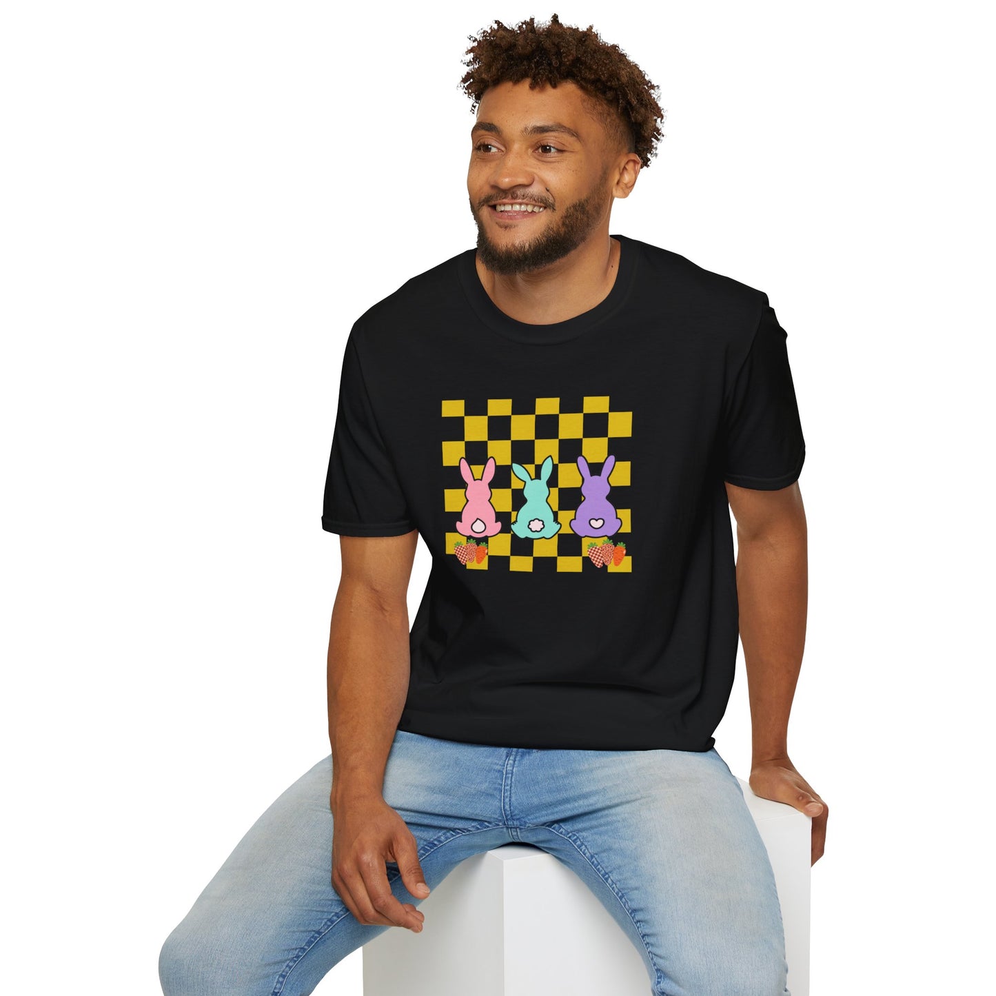 Spring Bunny Vibes Unisex Softstyle T-Shirt - Cute Easter Graphic Tee