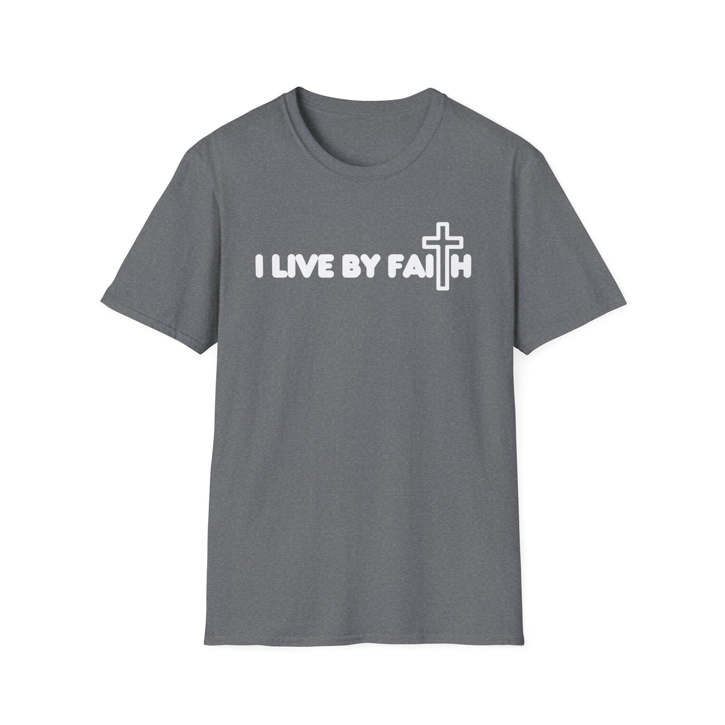 I Live By Faith Unisex Softstyle T-Shirt - Inspirational Christian Tee