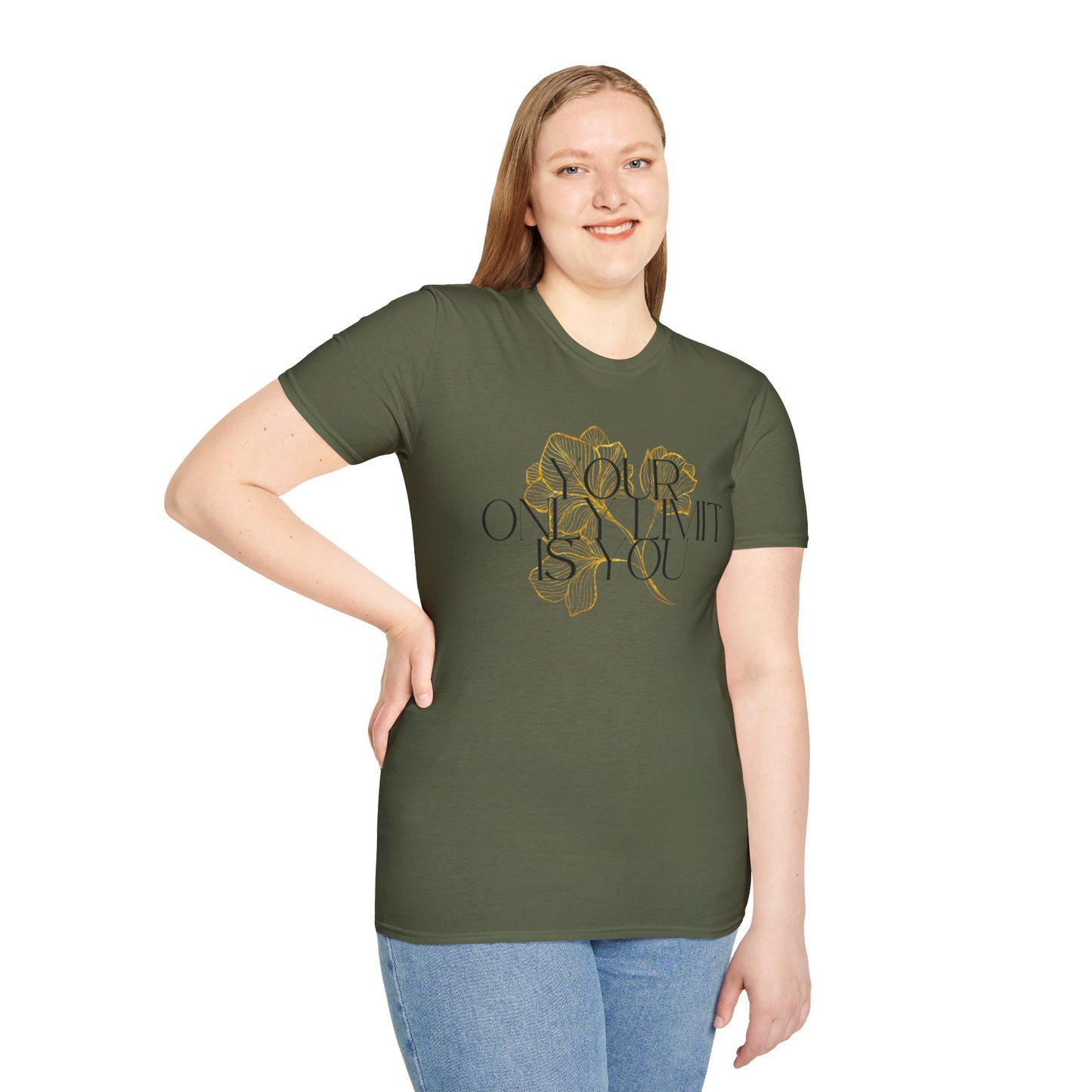 Inspirational Floral T-Shirt - 'Your Only Limit is You'