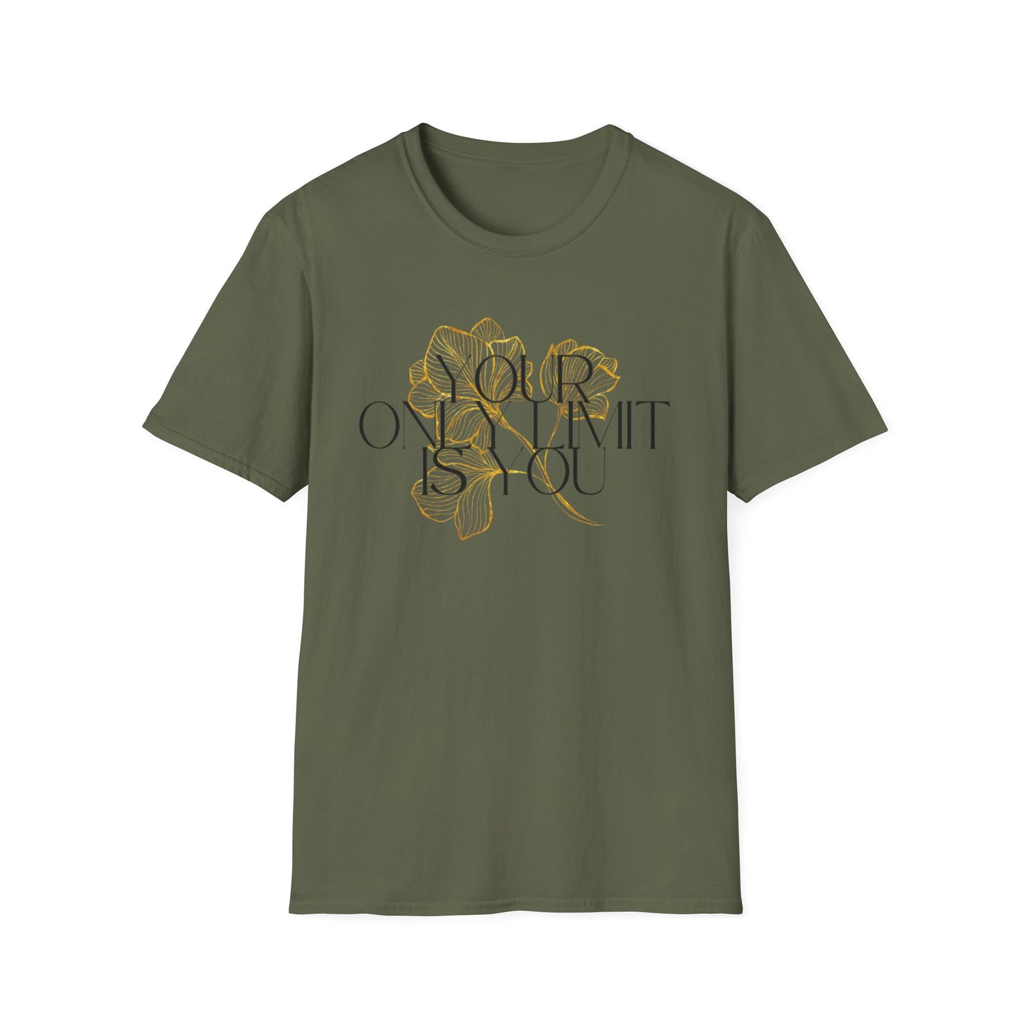Inspirational Floral T-Shirt - 'Your Only Limit is You'