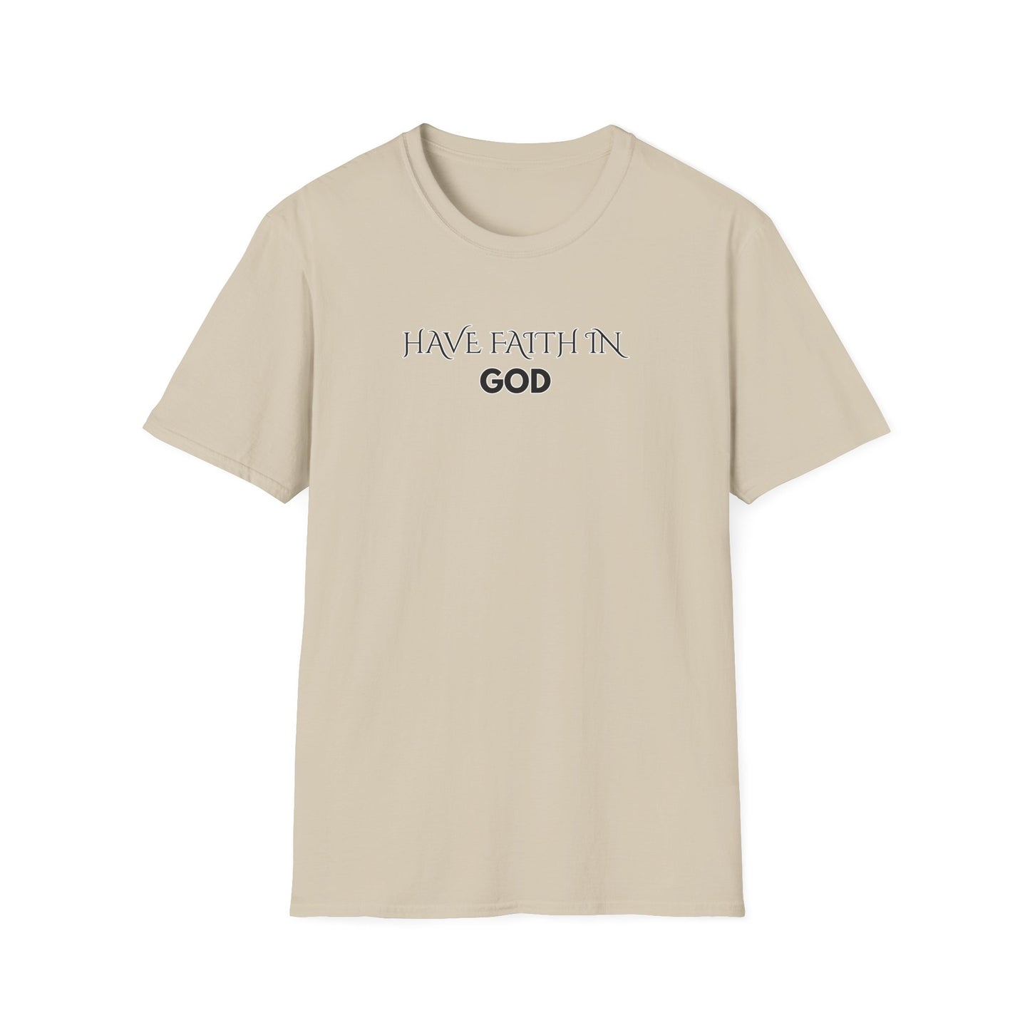 Unisex Softstyle T-Shirt with "Have Faith in God" Print, Inspirational Tee, Faith-Based Apparel, Everyday Casual, Birthday Gift, [...]