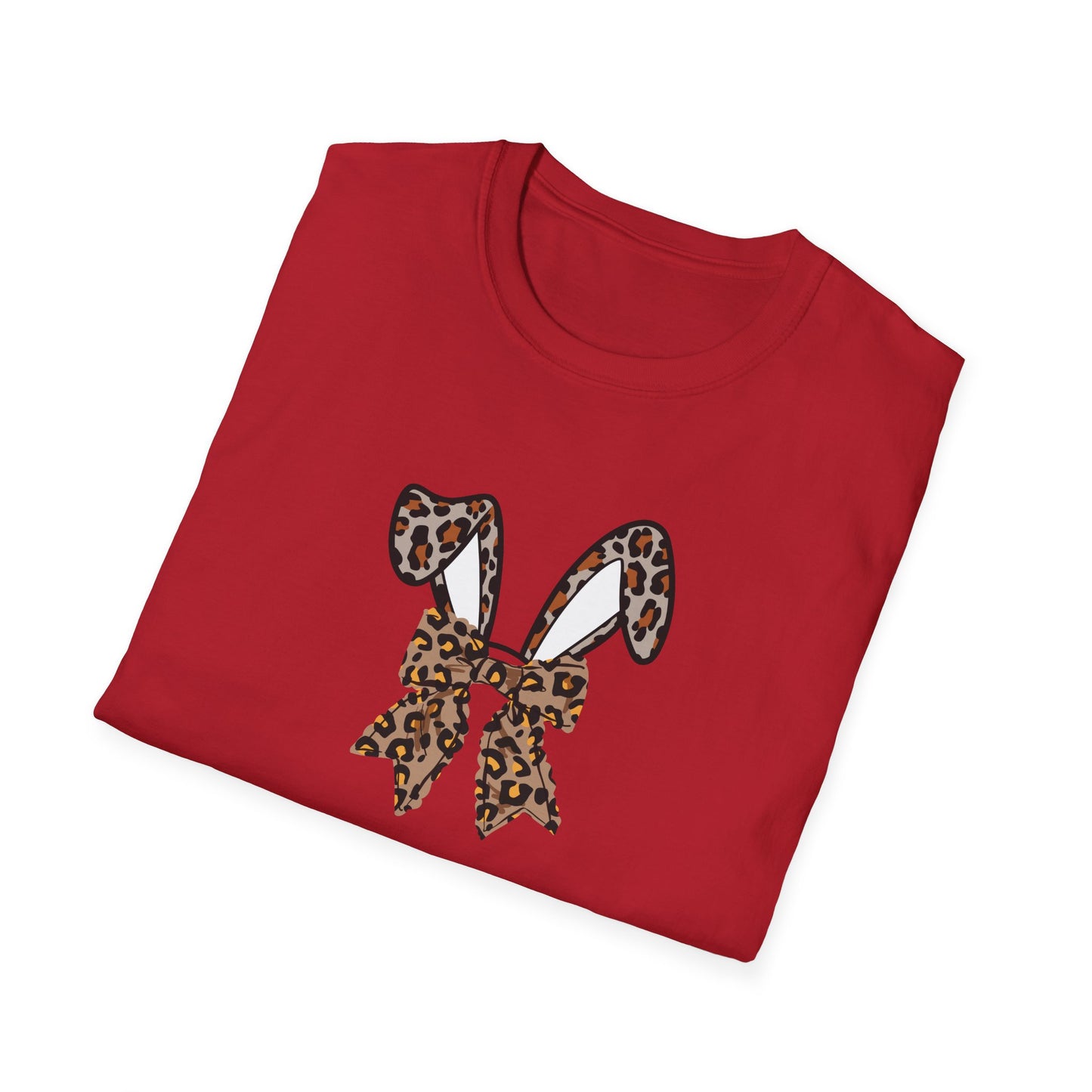 Leopard Print Bunny Ears T-Shirt - Unisex Softstyle Tee