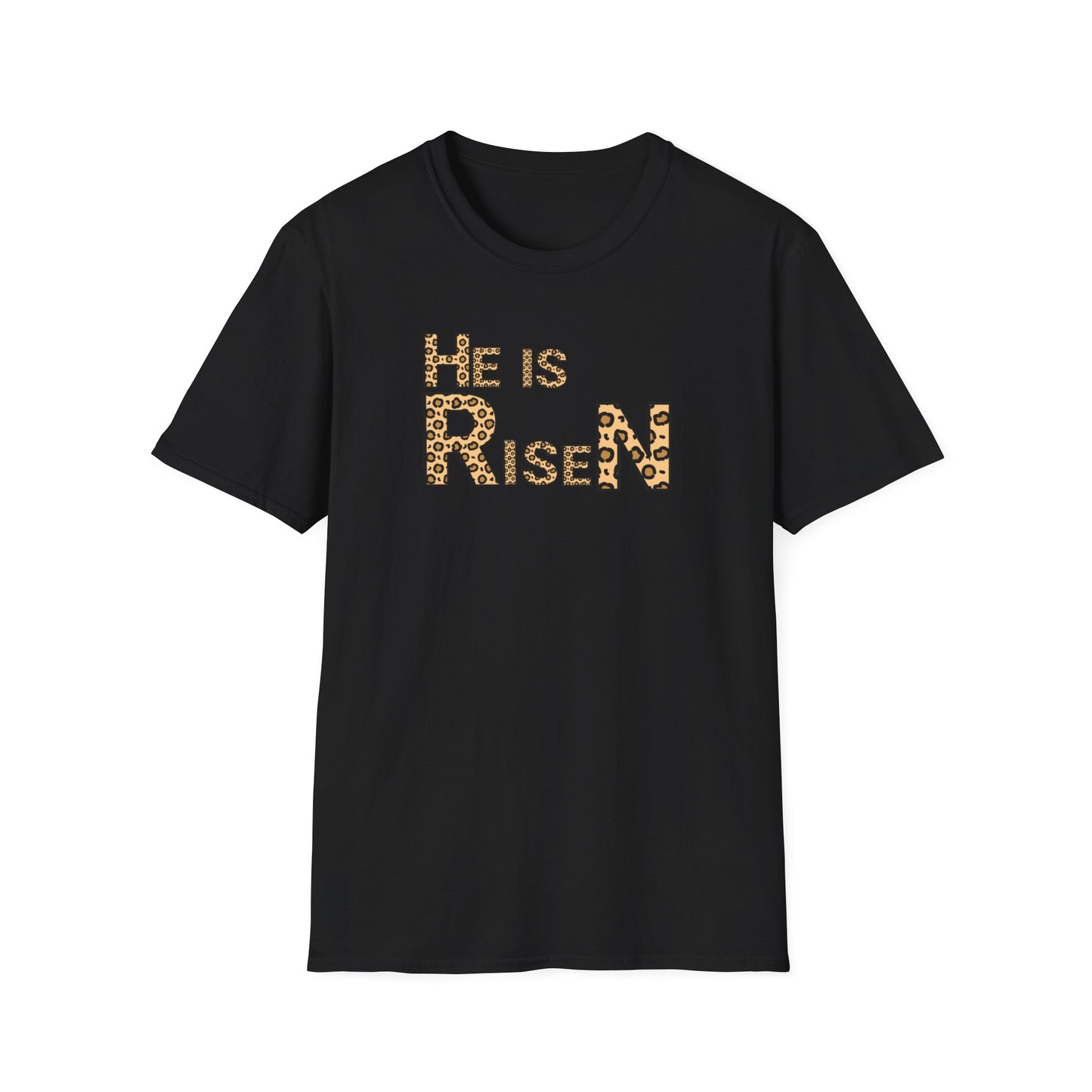 He is Risen Leopard Print Unisex T-Shirt - Perfect Easter Celebration Wear