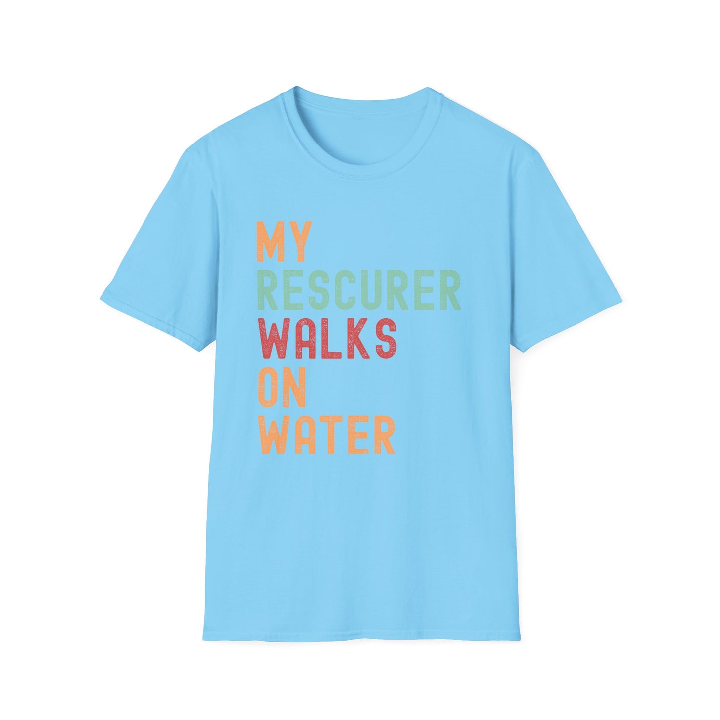 Inspirational Unisex T-Shirt - 'My Rescuer Walks on Water'