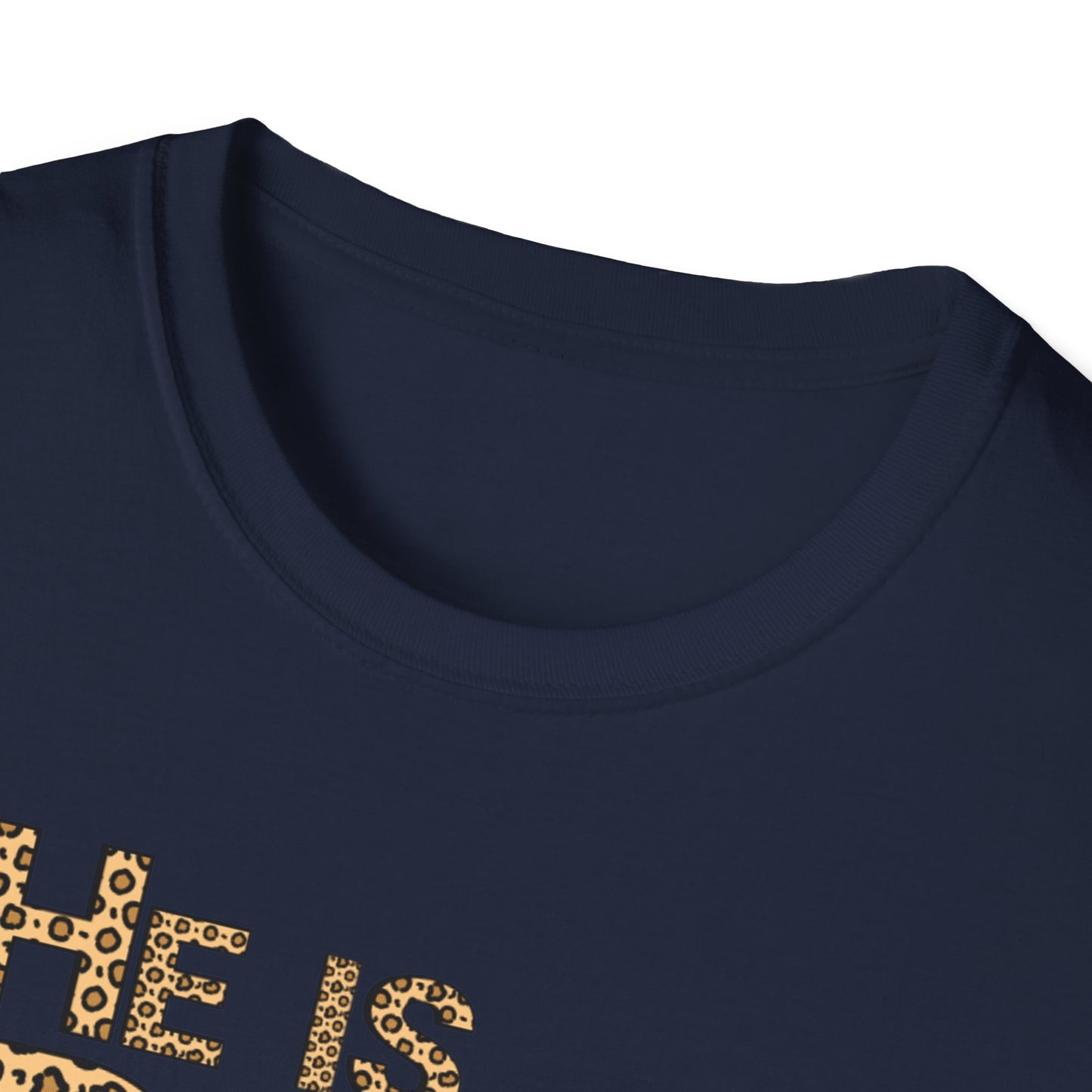 He is Risen Leopard Print Unisex T-Shirt - Perfect Easter Celebration Wear