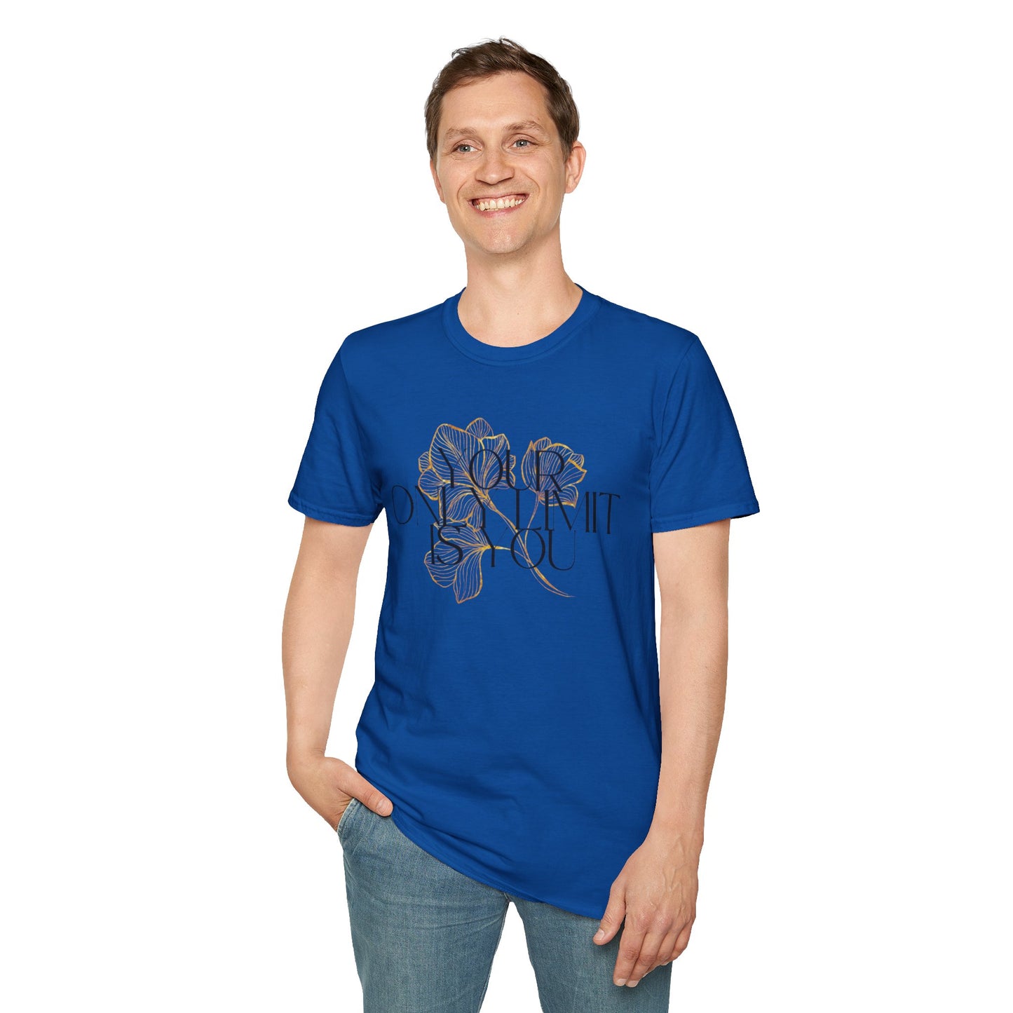 Inspirational Floral T-Shirt - 'Your Only Limit is You'