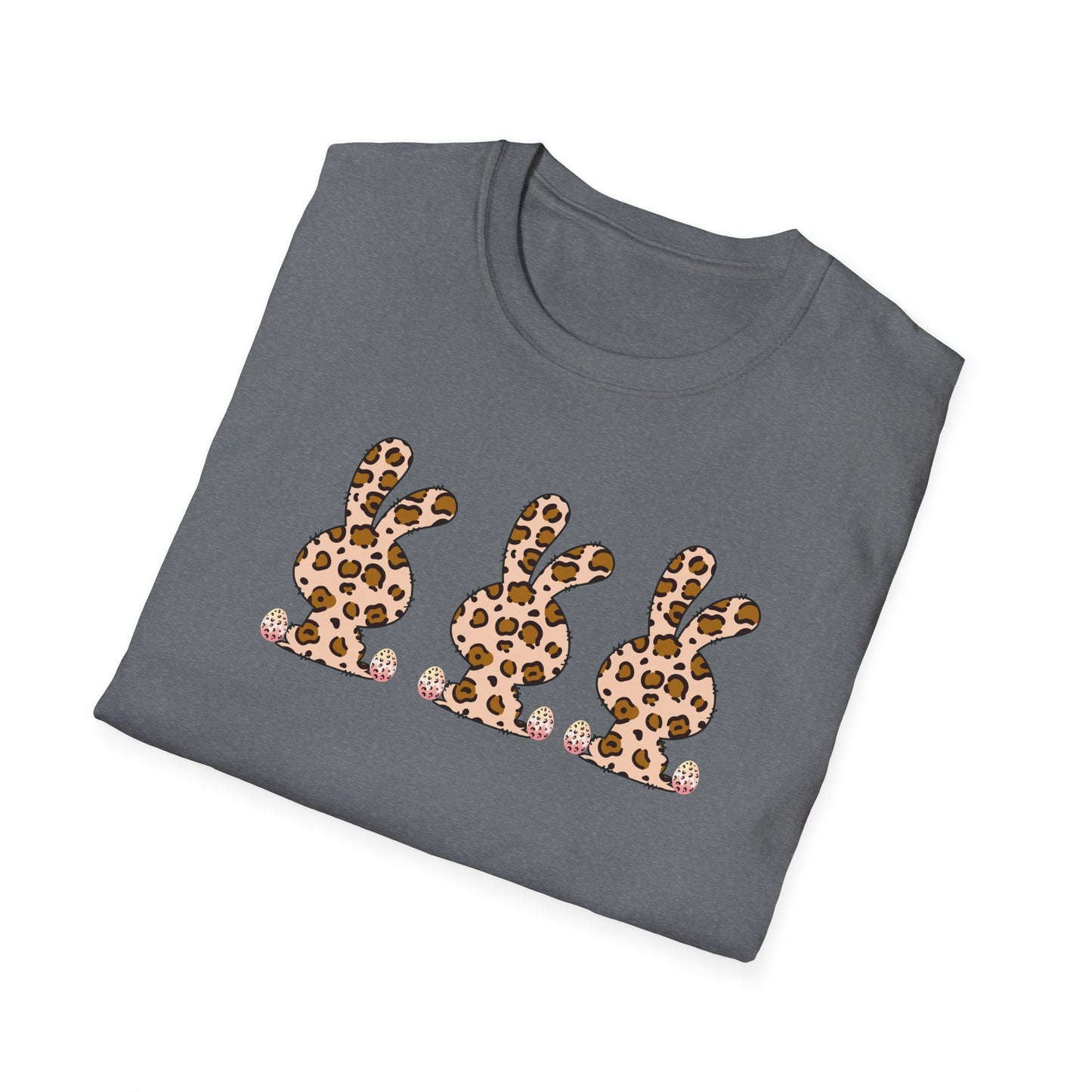 Leopard Print Bunny Unisex Softstyle T-Shirt - Casual Fun Fashion