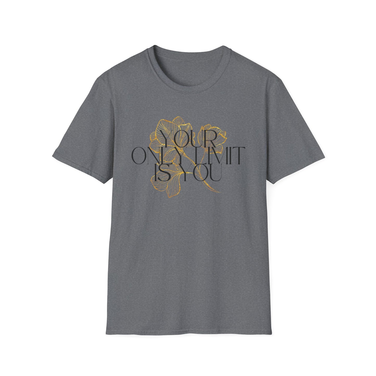 Inspirational Floral T-Shirt - 'Your Only Limit is You'