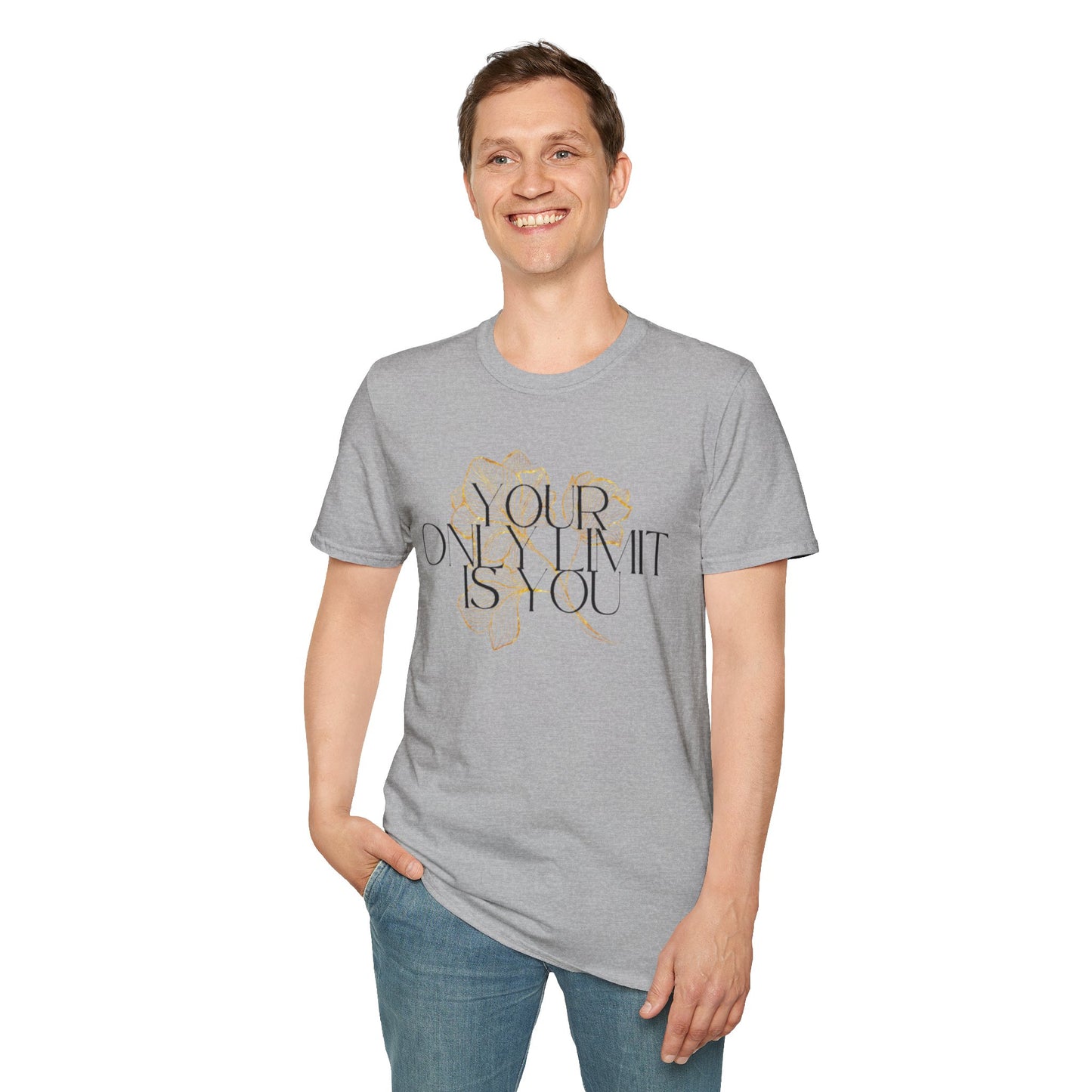Inspirational Floral T-Shirt - 'Your Only Limit is You'