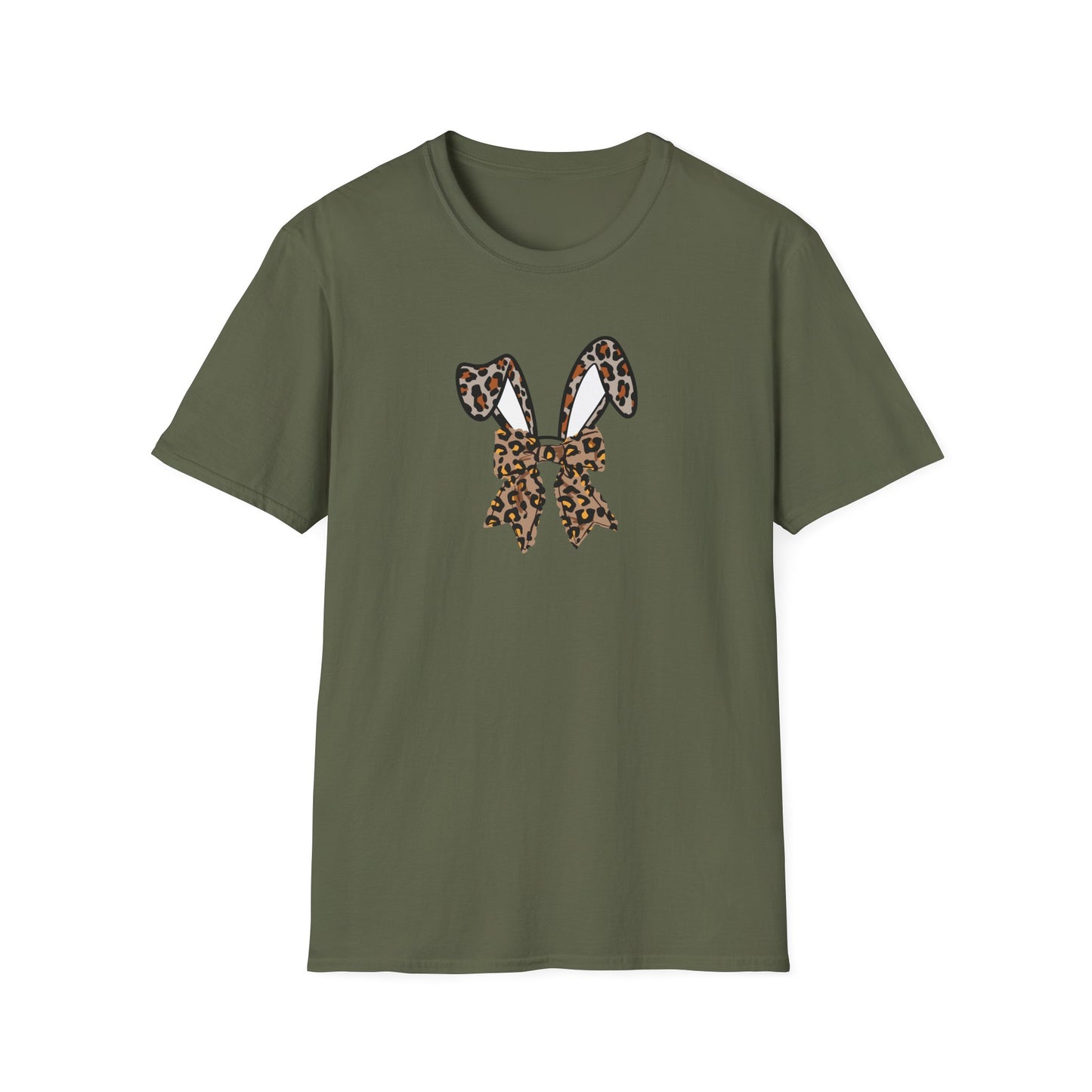 Leopard Print Bunny Ears T-Shirt - Unisex Softstyle Tee
