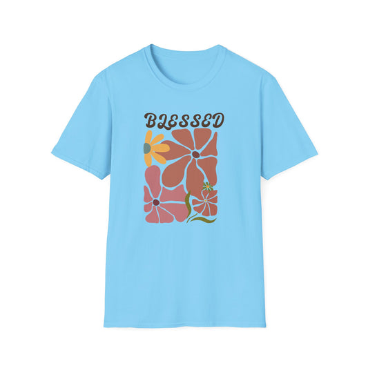 Blessed Floral Unisex Softstyle T-Shirt - Positive Vibes for Everyday Wear