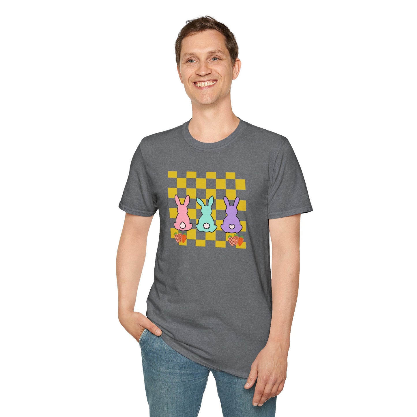 Spring Bunny Vibes Unisex Softstyle T-Shirt - Cute Easter Graphic Tee