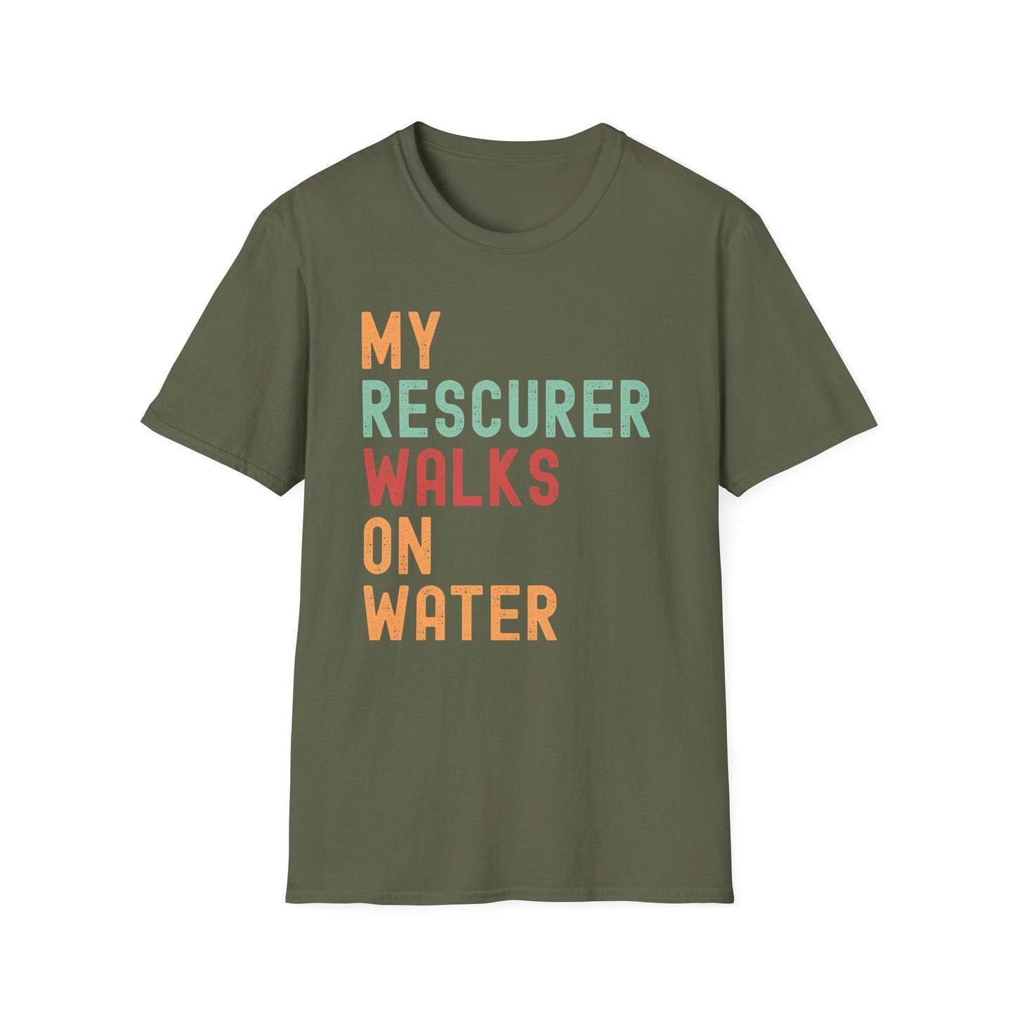 Inspirational Unisex T-Shirt - 'My Rescuer Walks on Water'