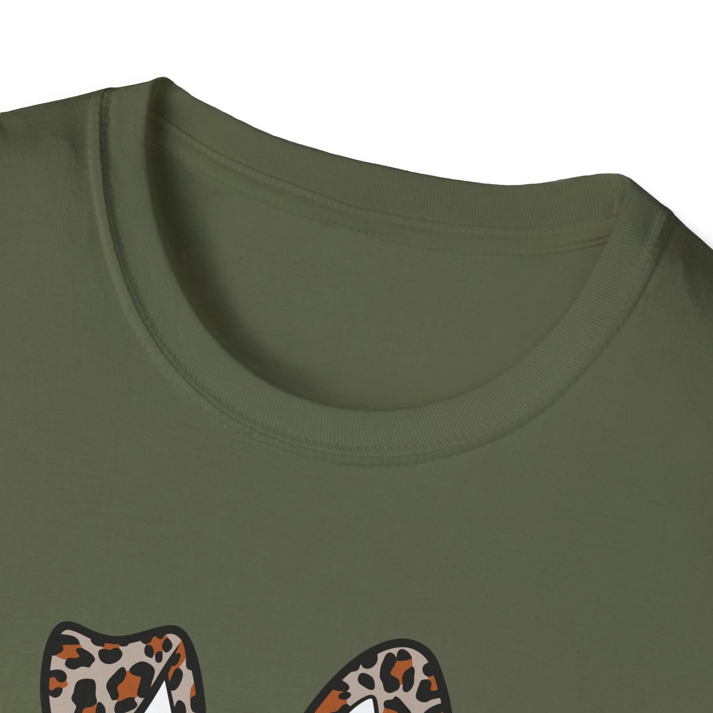 Leopard Print Bunny Ears T-Shirt - Unisex Softstyle Tee