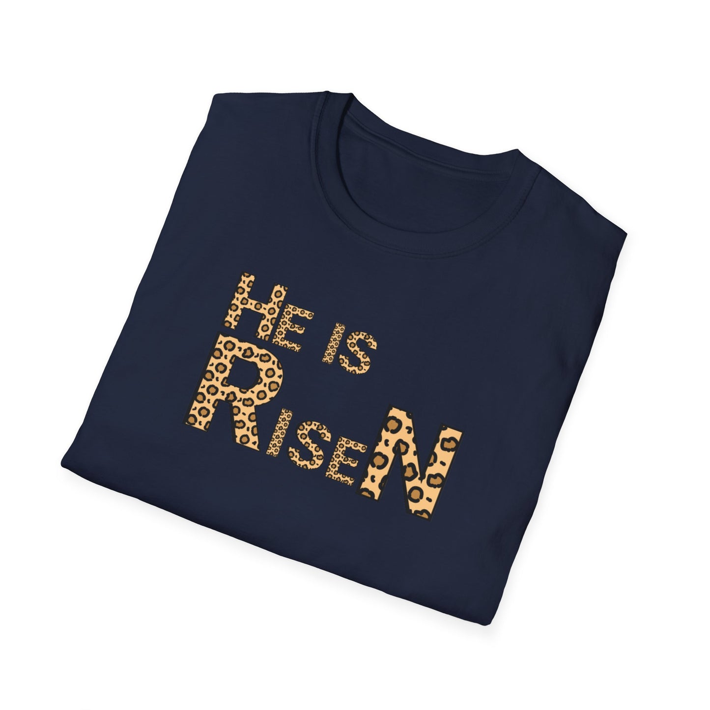He is Risen Leopard Print Unisex T-Shirt - Perfect Easter Celebration Wear