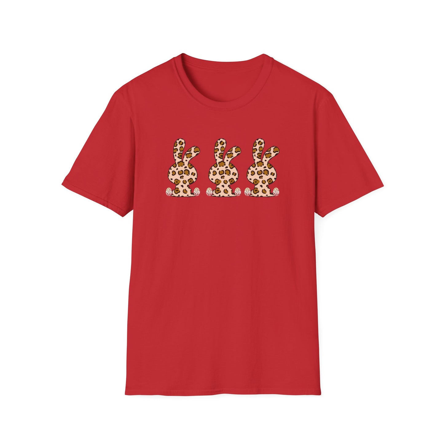 Leopard Print Bunny Unisex Softstyle T-Shirt - Casual Fun Fashion