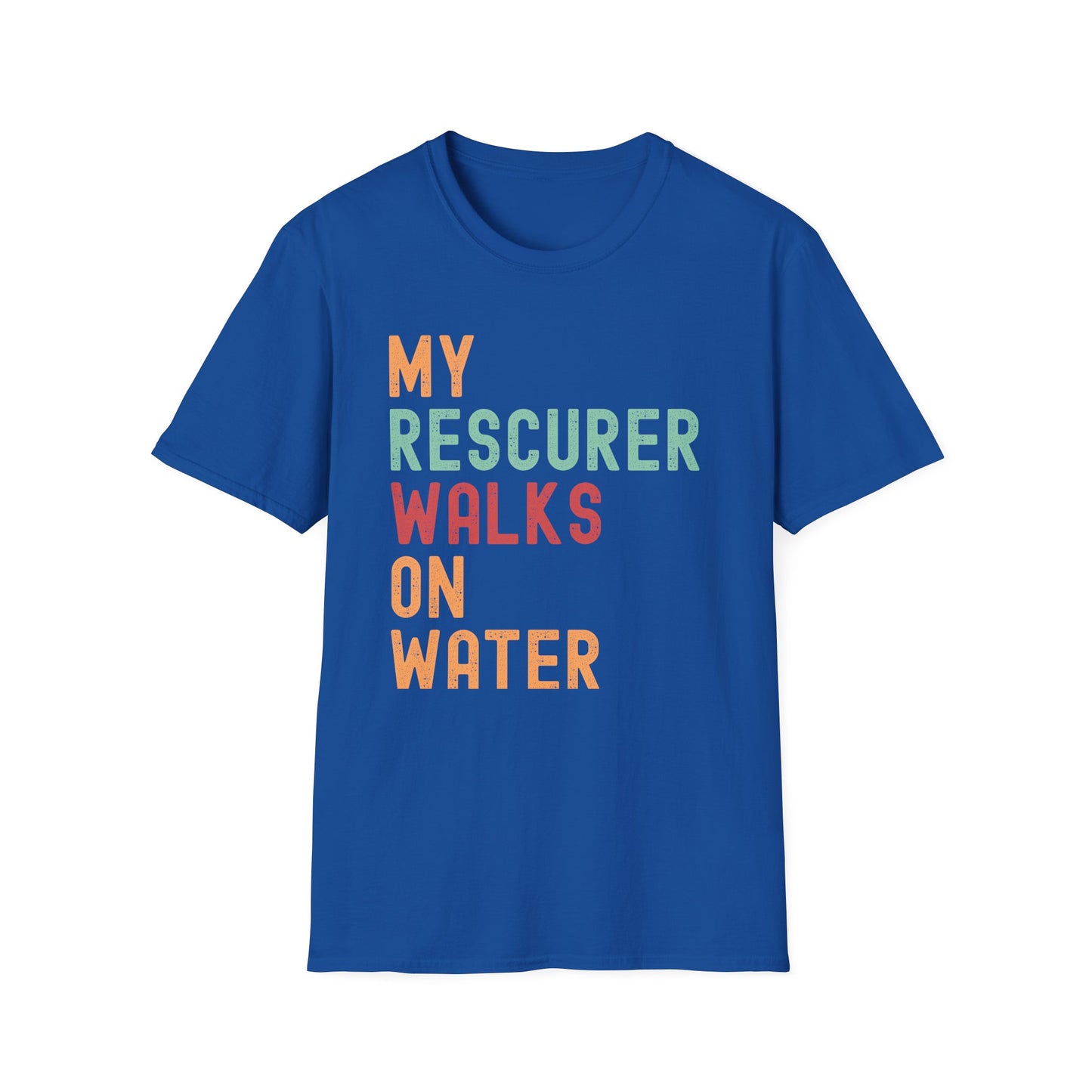 Inspirational Unisex T-Shirt - 'My Rescuer Walks on Water'