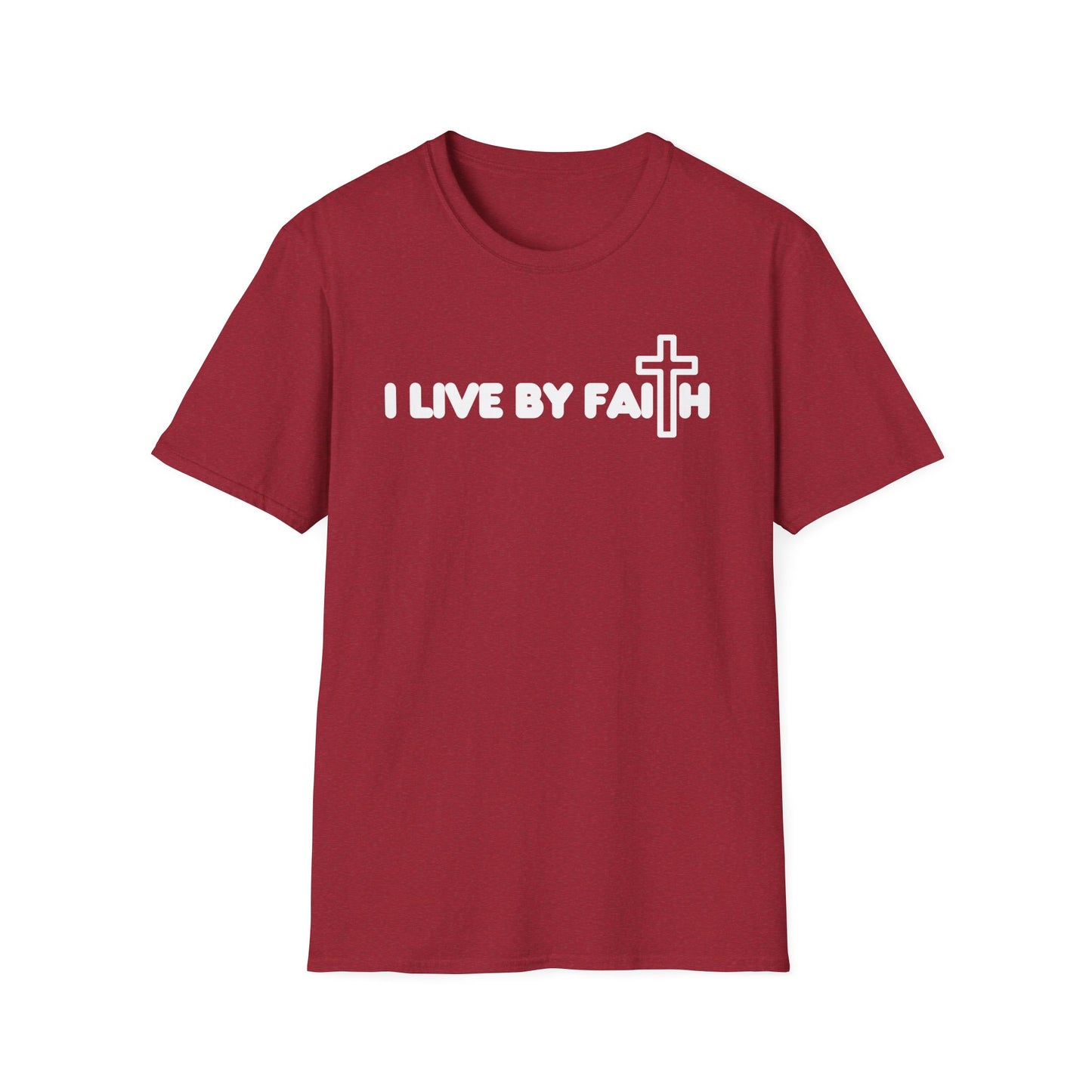 I Live By Faith Unisex Softstyle T-Shirt - Inspirational Christian Tee