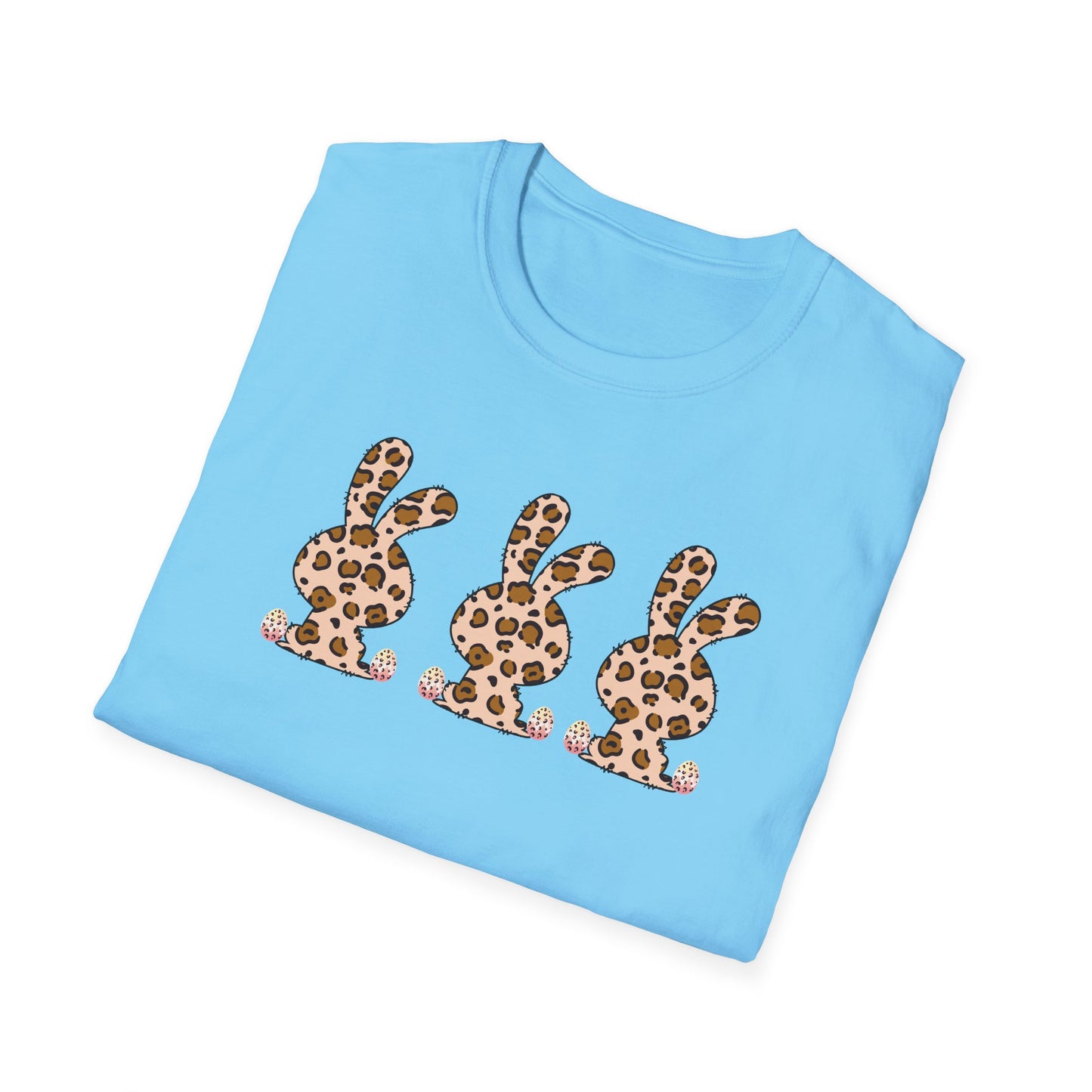 Leopard Print Bunny Unisex Softstyle T-Shirt - Casual Fun Fashion