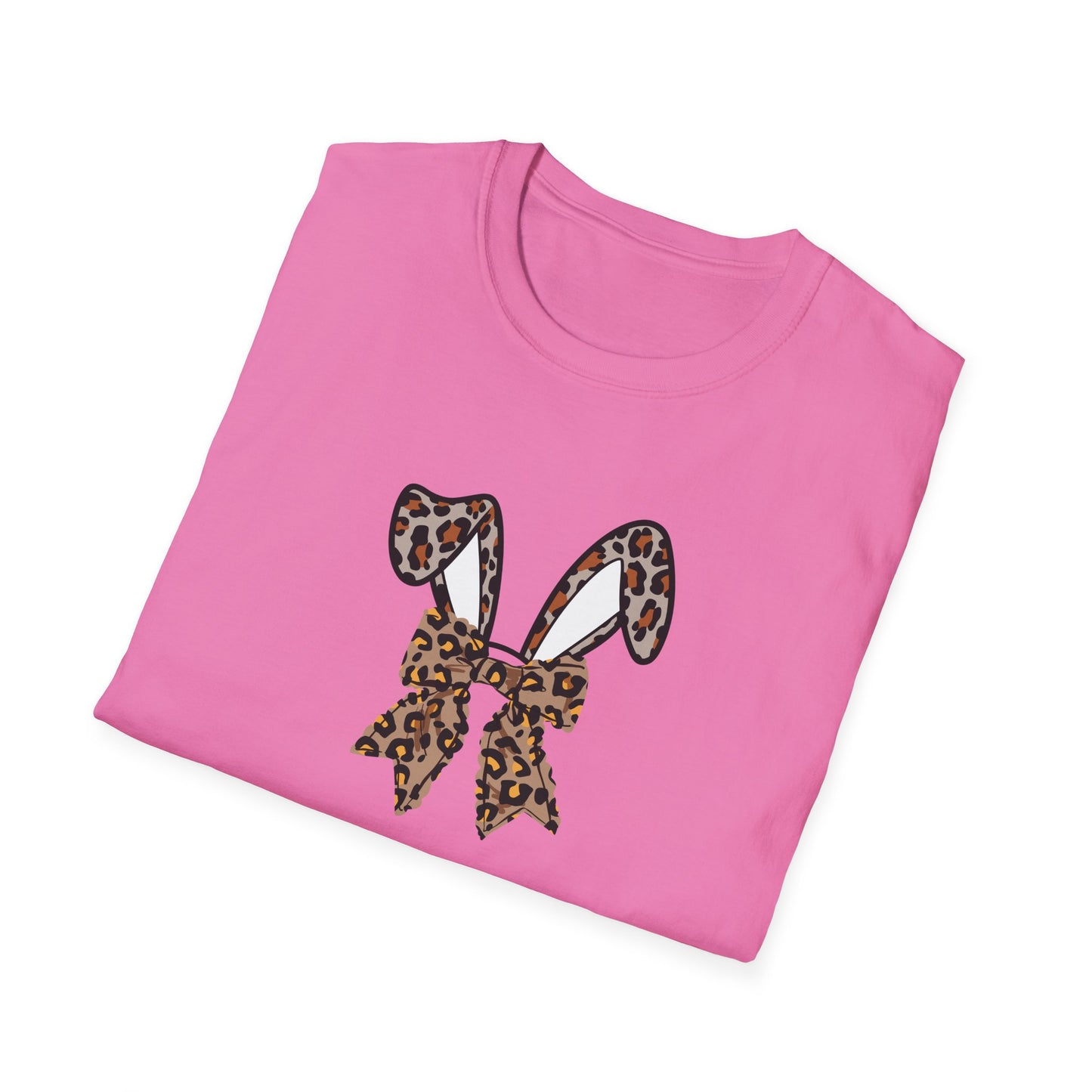 Leopard Print Bunny Ears T-Shirt - Unisex Softstyle Tee