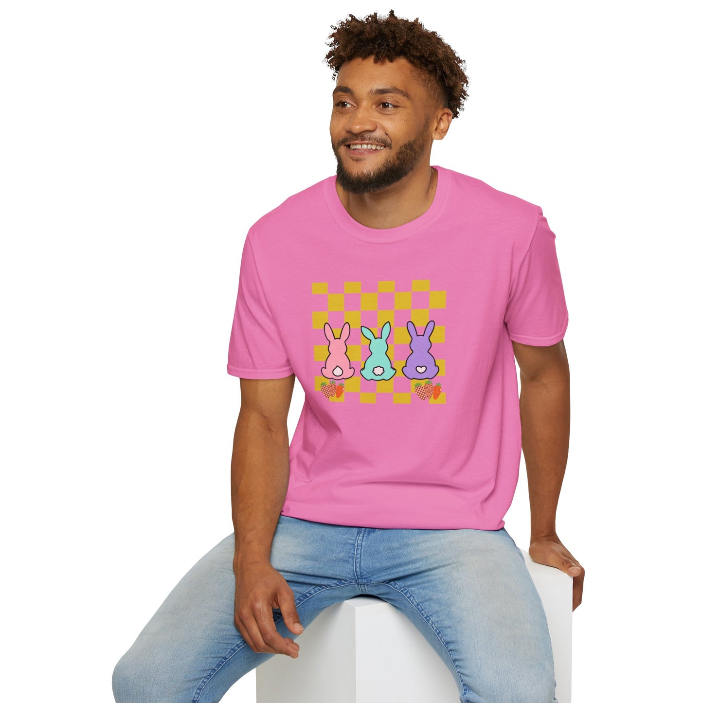 Spring Bunny Vibes Unisex Softstyle T-Shirt - Cute Easter Graphic Tee