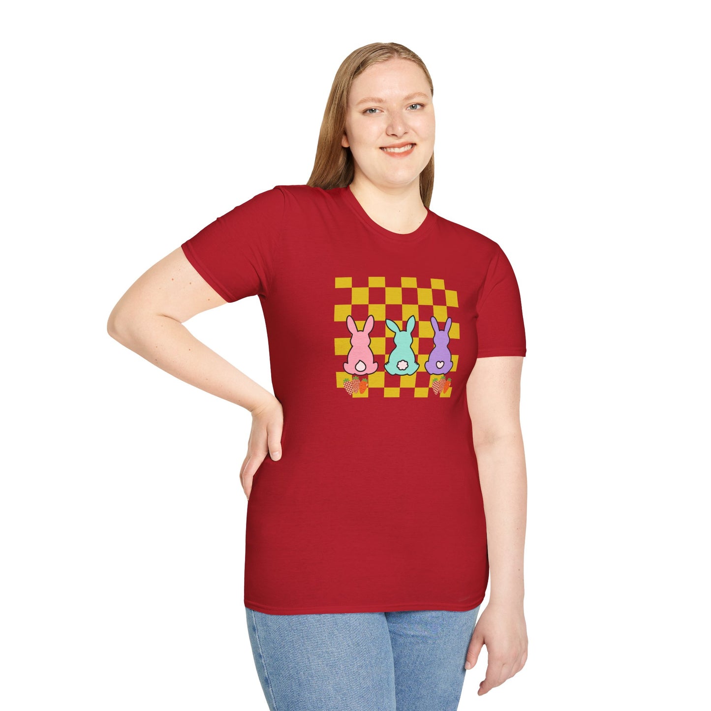 Spring Bunny Vibes Unisex Softstyle T-Shirt - Cute Easter Graphic Tee