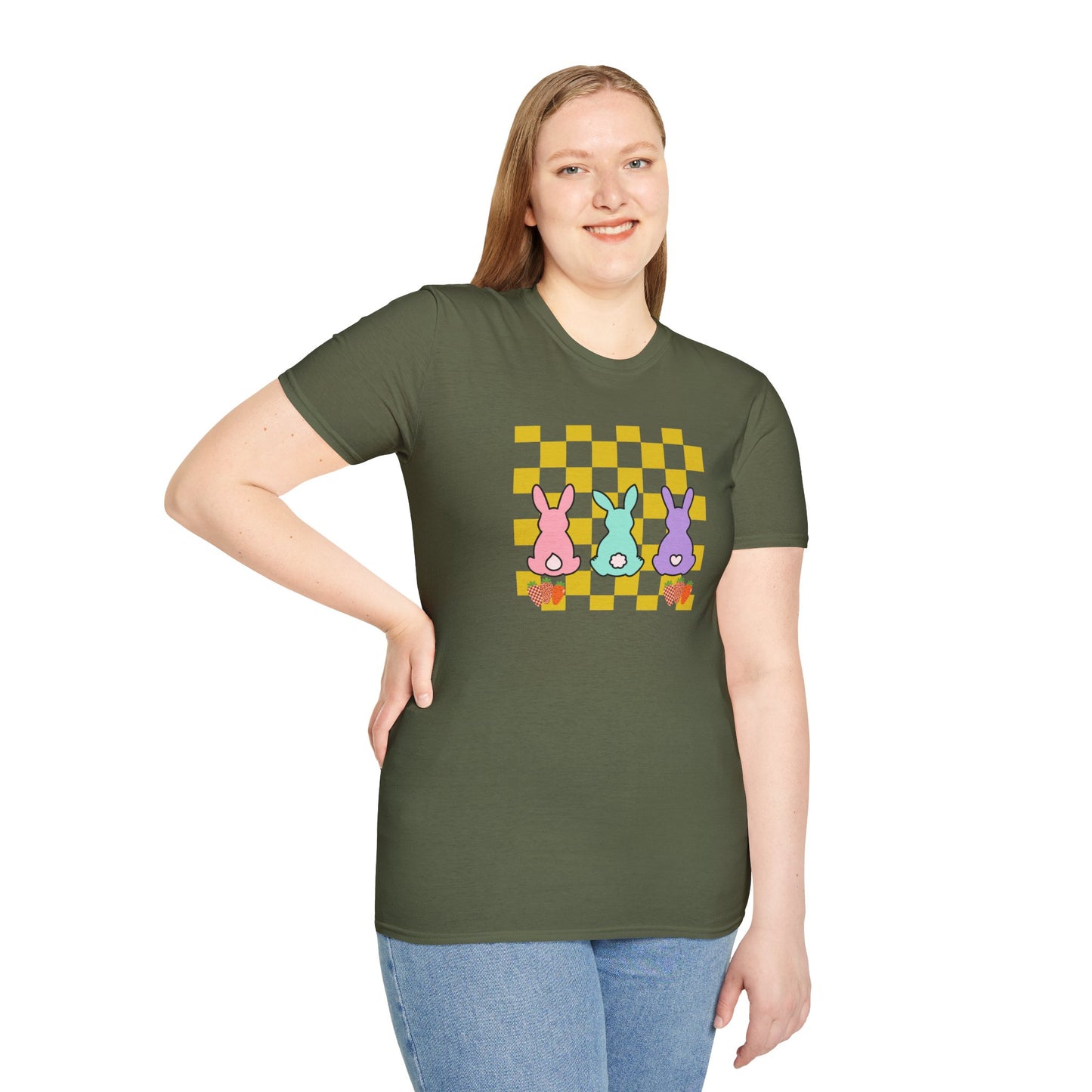 Spring Bunny Vibes Unisex Softstyle T-Shirt - Cute Easter Graphic Tee